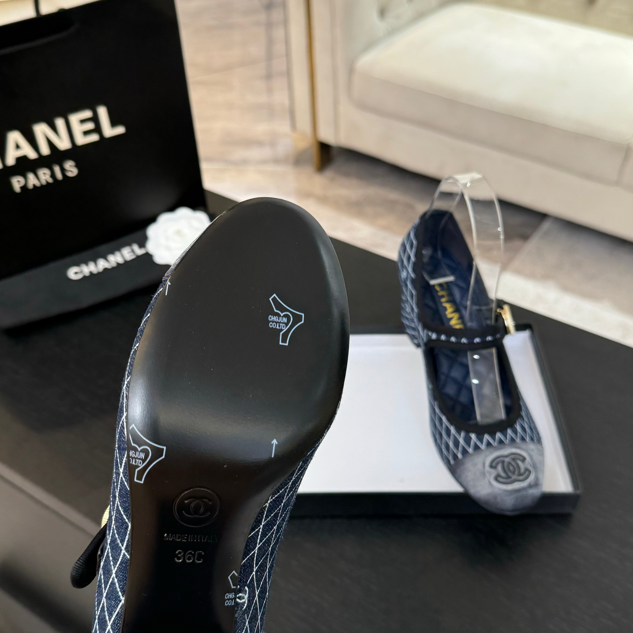 Chanel Mary Jane Ballet Pumps Runway Collection Lambskin & Satin 6 a1746512253216 0586
