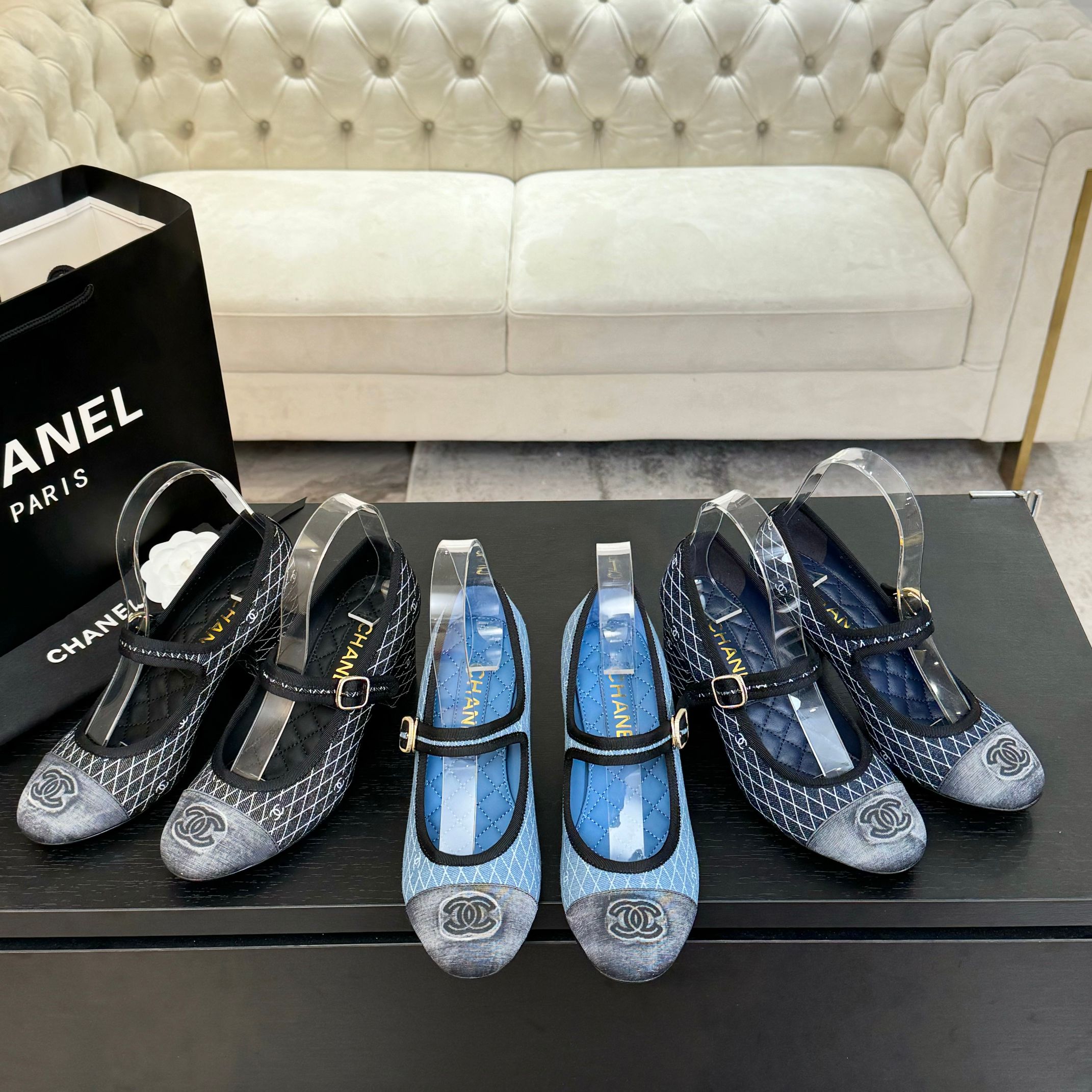 Chanel Mary Jane Ballet Pumps Lambskin & Satin Show Collection 10 a1746512276275 5246