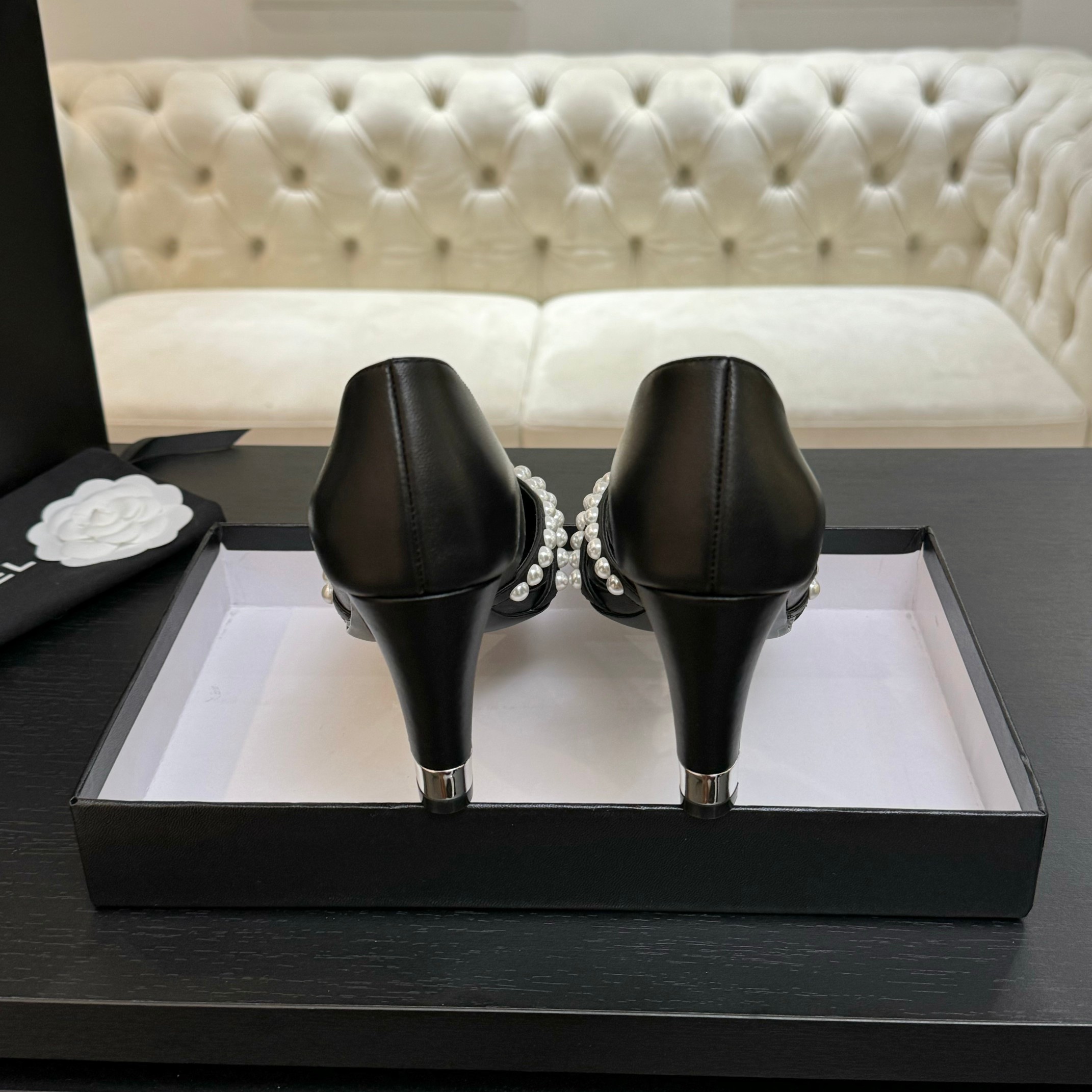 Chanel 25P Spring/Summer Pearl Heel High Heel Slippers - Elegant & Chic 6 a1746608156458 8677