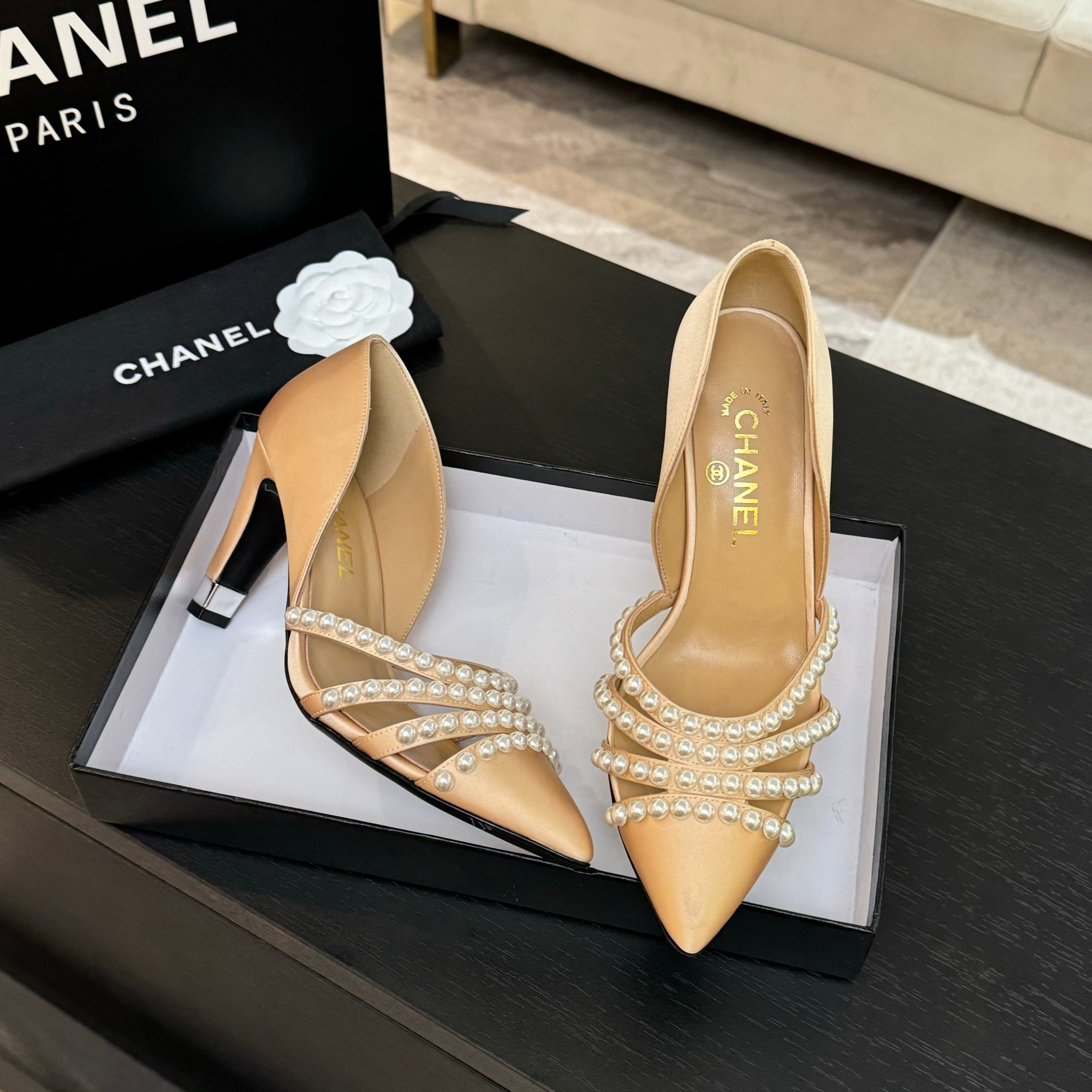 Chanel 25P Pearl Heel Pumps - Elegant Pointed Toe Heels for Women 5 a1746608172091 1214
