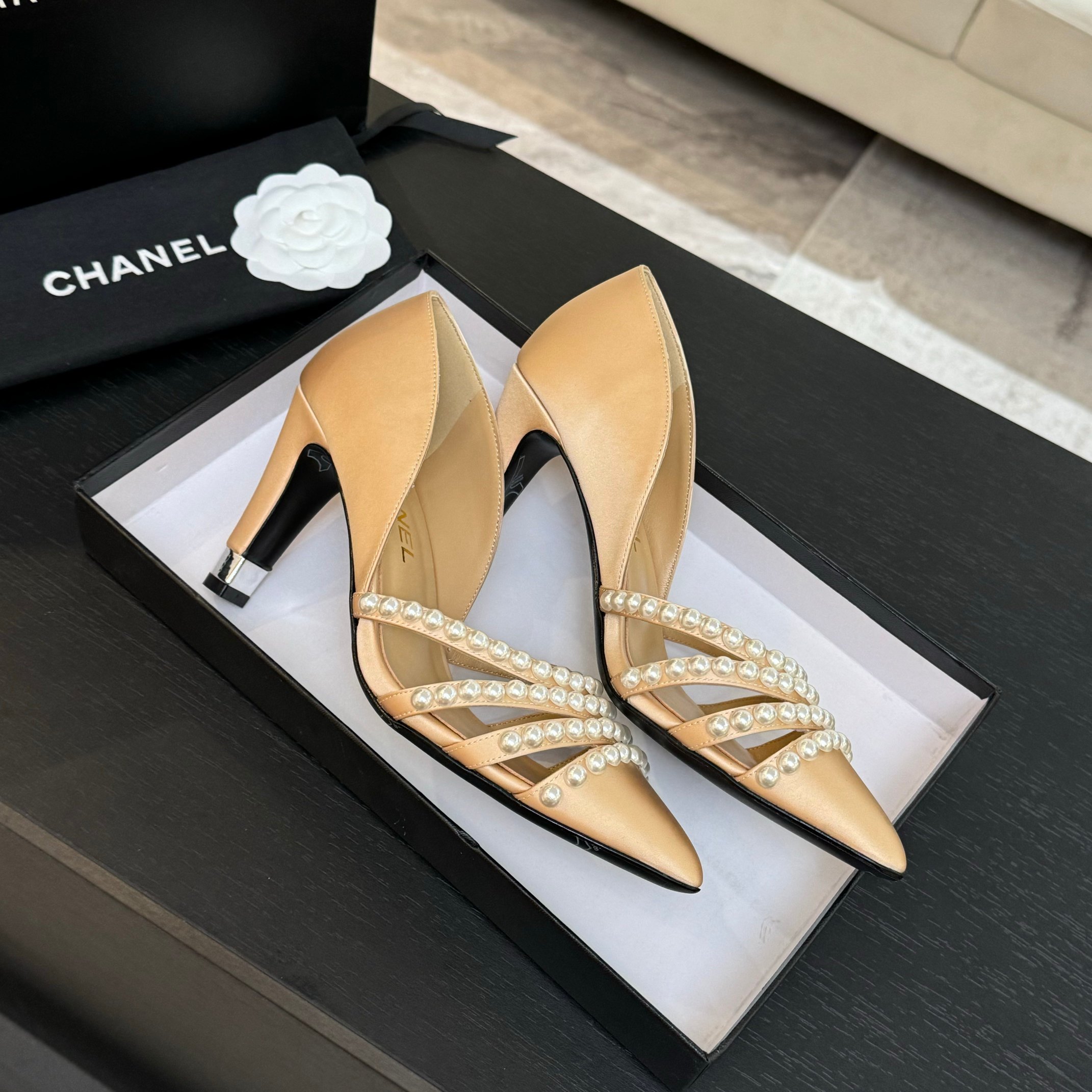 Chanel 25P Pearl Heel Pumps - Elegant Pointed Toe Heels for Women 6 a1746608172450 5366