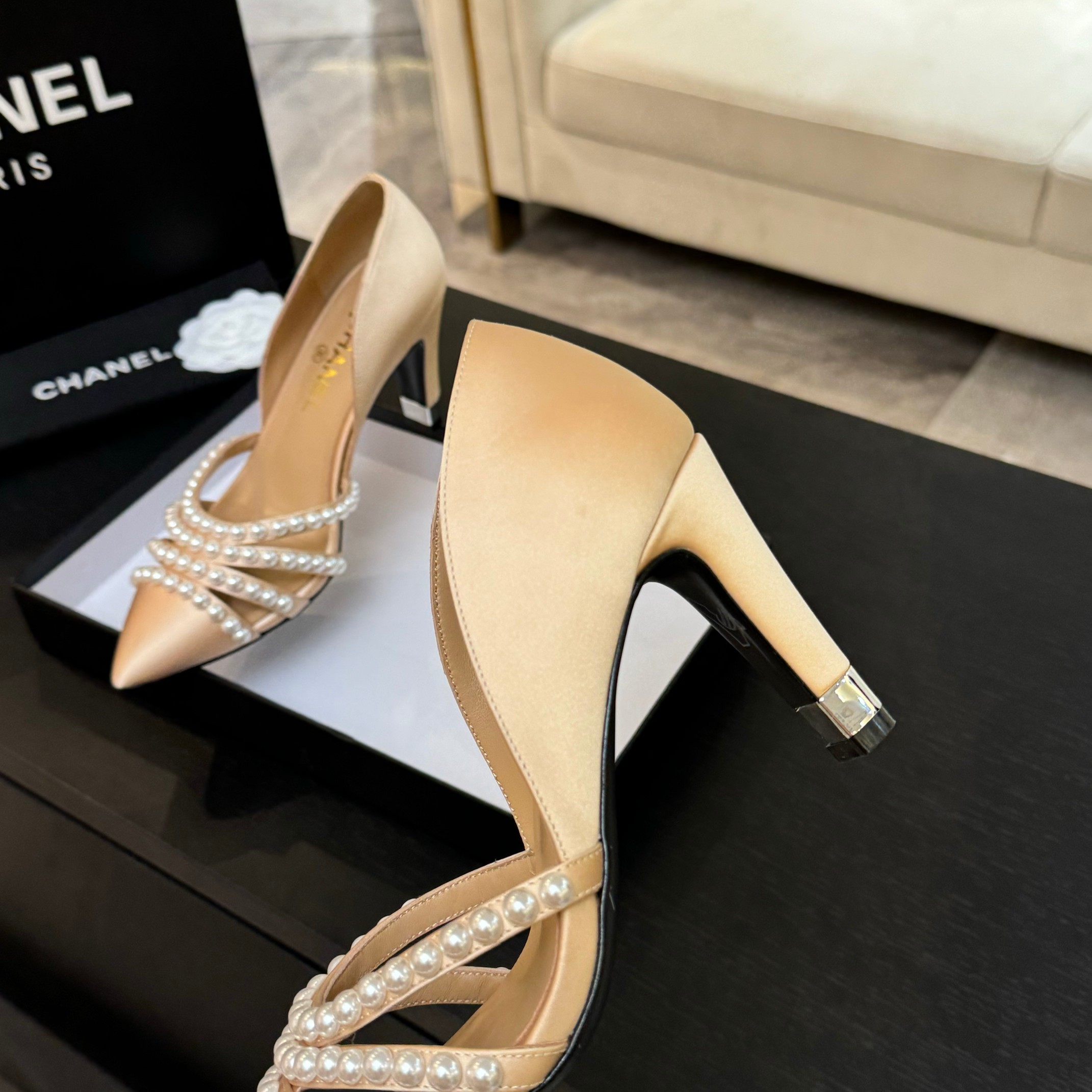 Chanel 25P Pearl Heel Pumps - Elegant Pointed Toe Heels for Women 8 a1746608174650 7023