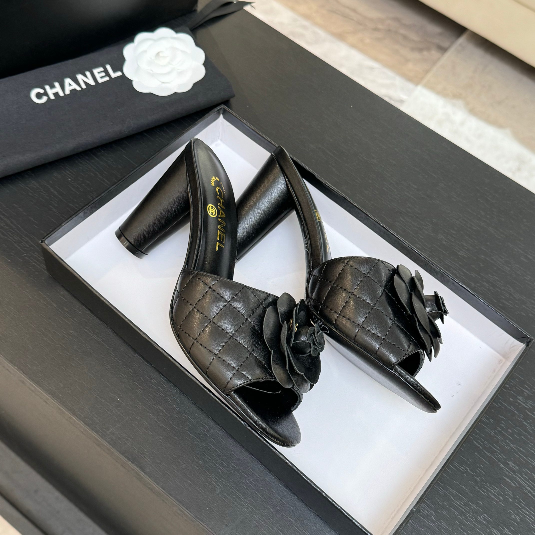 Chanel Camellia High Heel Sandals - Elegant Women's Heeled Mules 6 a1746697872340 8388
