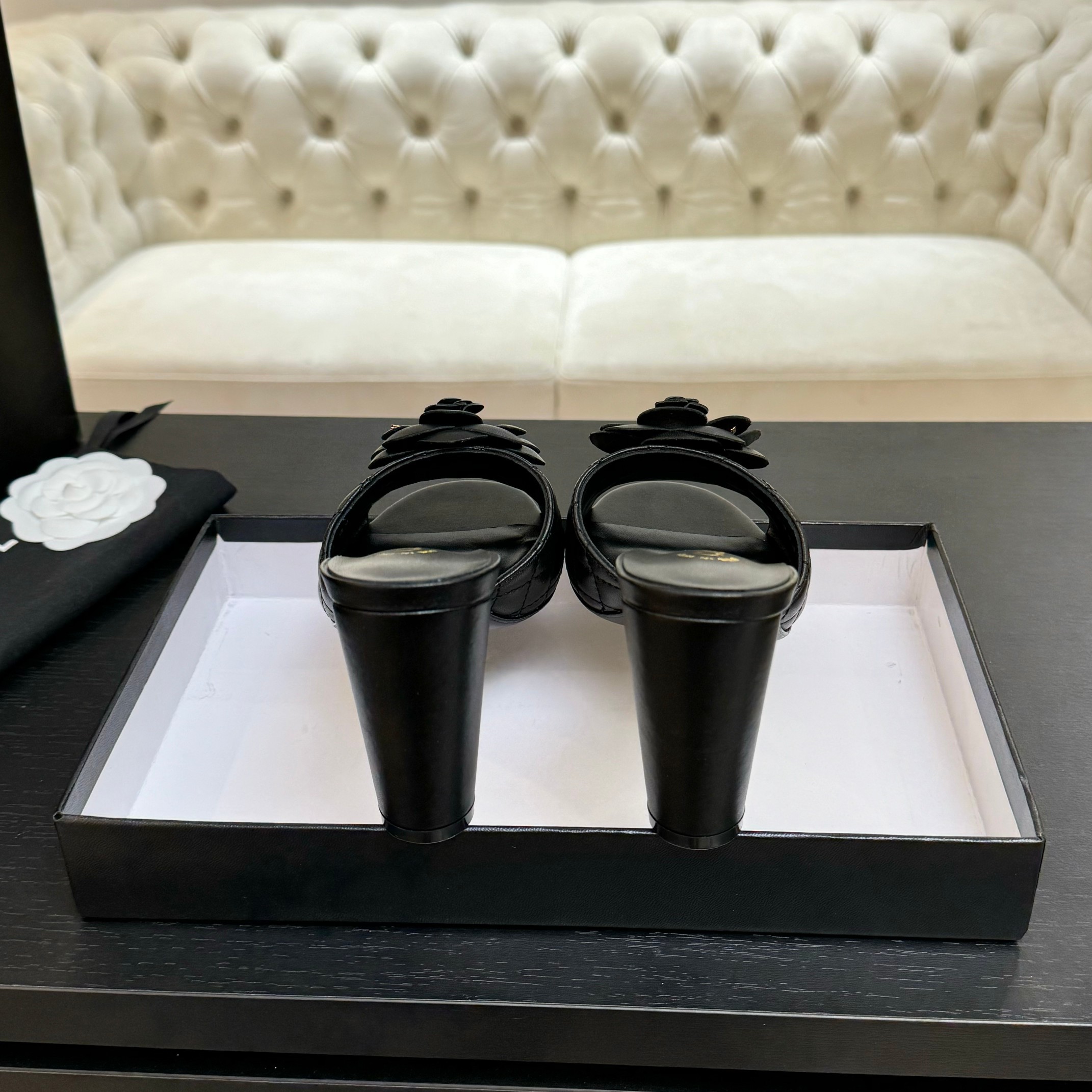 Chanel Camellia High Heel Sandals - Elegant Women's Heeled Mules 9 a1746697874636 2736