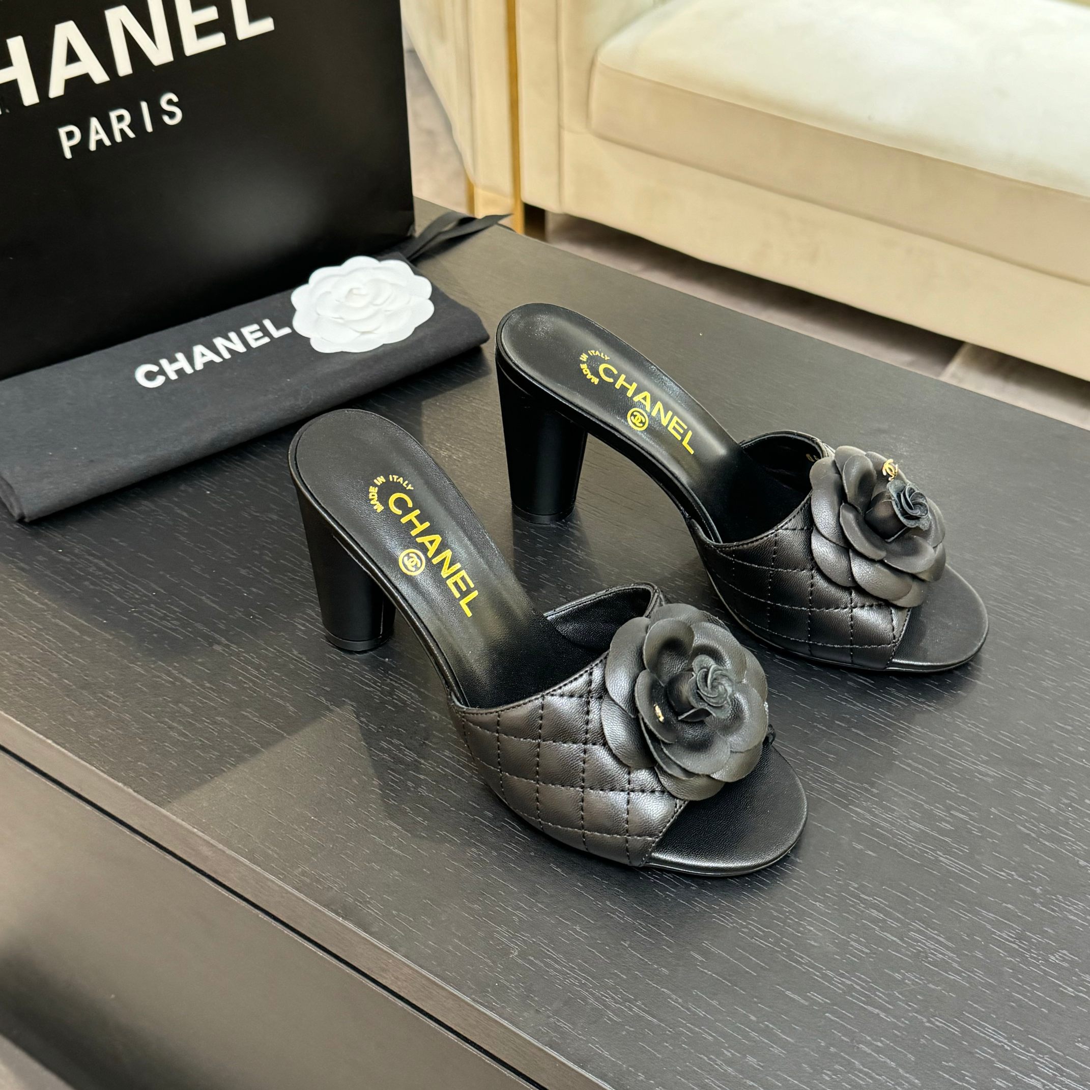 Chanel Camellia High Heel Sandals - Elegant Women's Heeled Mules 10 a1746697875945 3302