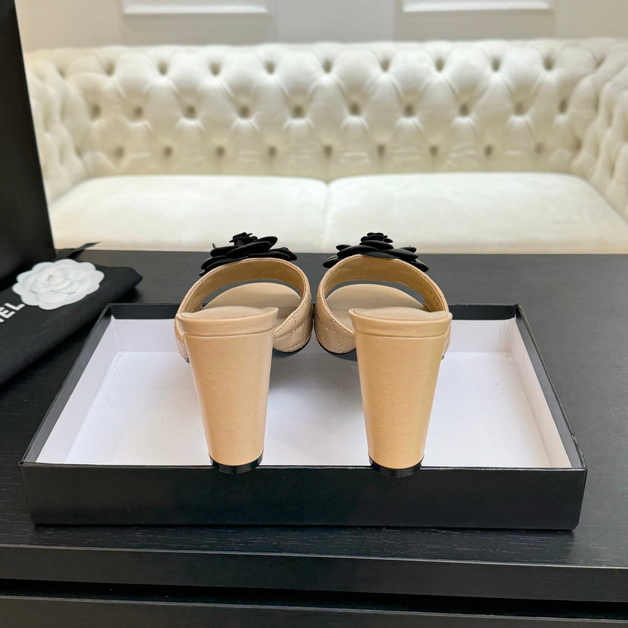 Chanel Camellia High Heel Sandals - Elegant Leather Mules for Women 6 a1746697912092 2577