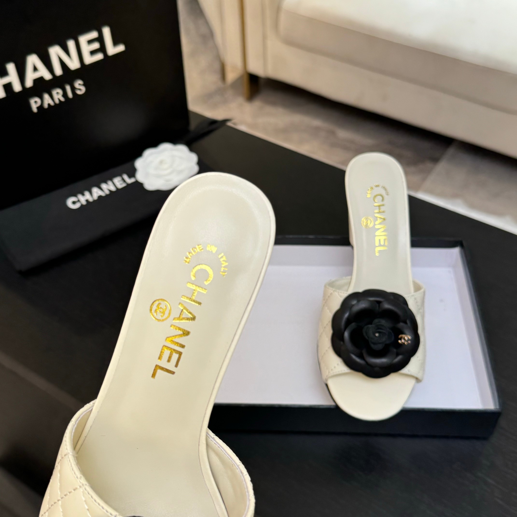 Chanel Camellia High Heel Fish Mouth Sandals - Elegant Women's Shoes 5 a1746697929259 7734