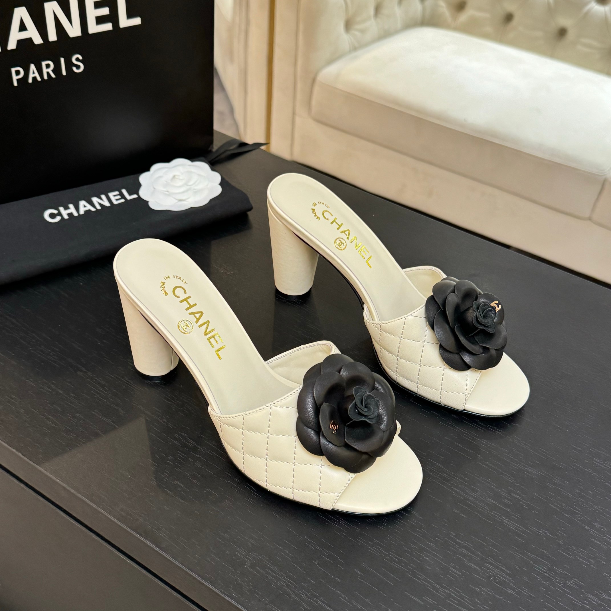 Chanel Camellia High Heel Fish Mouth Sandals - Elegant Women's Shoes 4 a1746697929466 2407