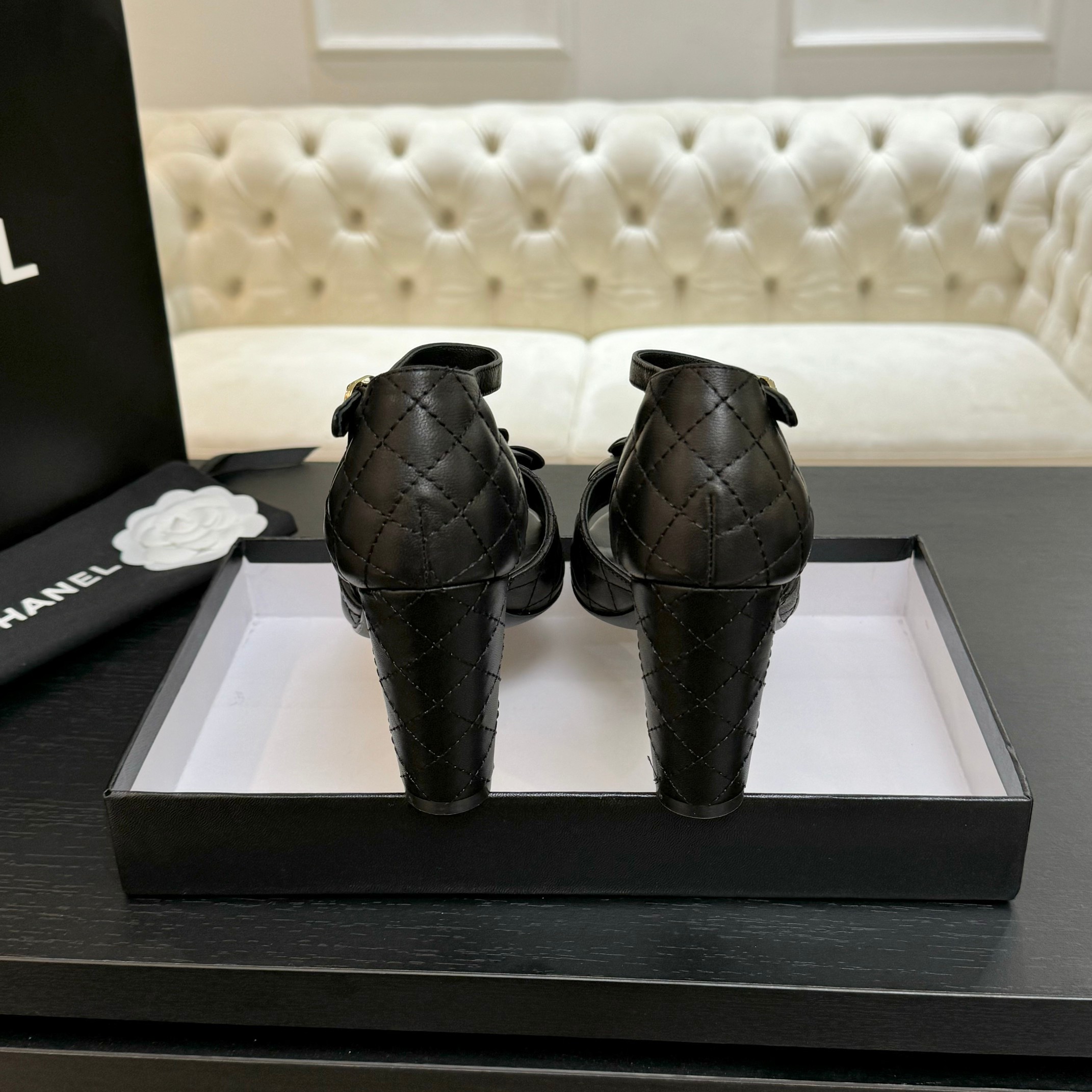 Chanel Women's Camellia Flower High Heel Sandals, Genuine Leather 6 a1746697991928 8848