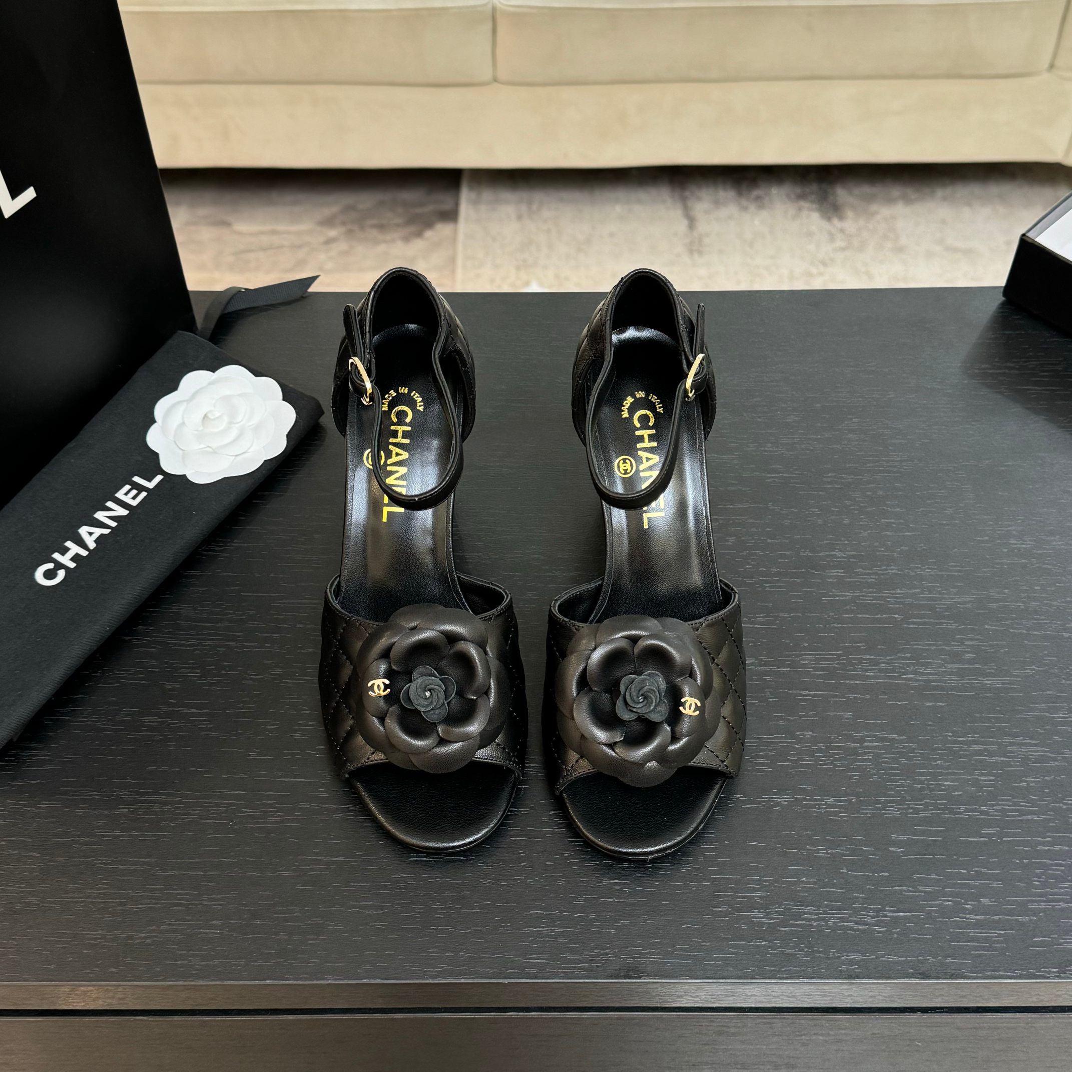 Chanel Women's Camellia Flower High Heel Sandals, Genuine Leather 3 a1746697992138 4724