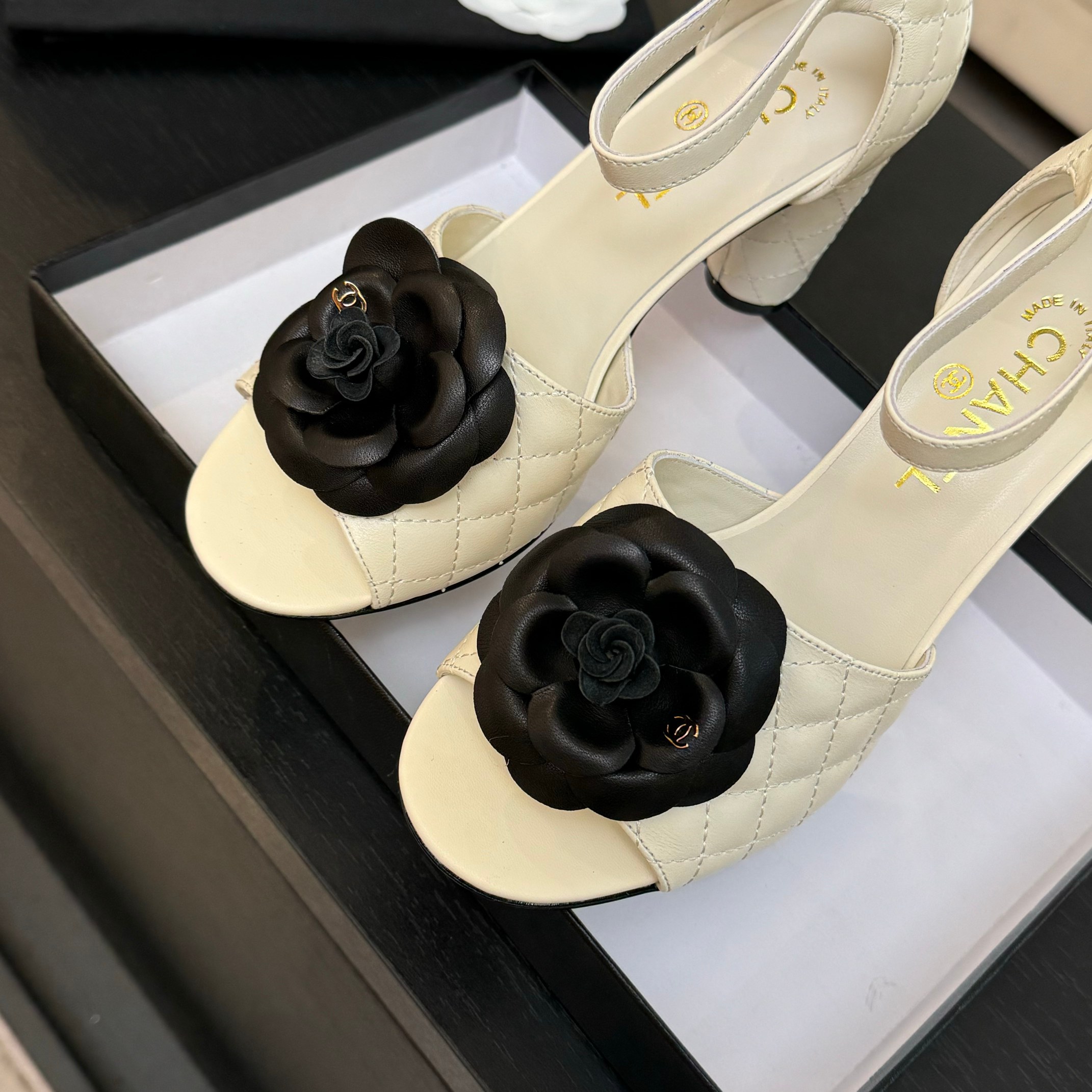 Chanel Camellia High Heel Sandals,Lambskin Leather, Elegant and Comfortable 7 a1746698070319 2641
