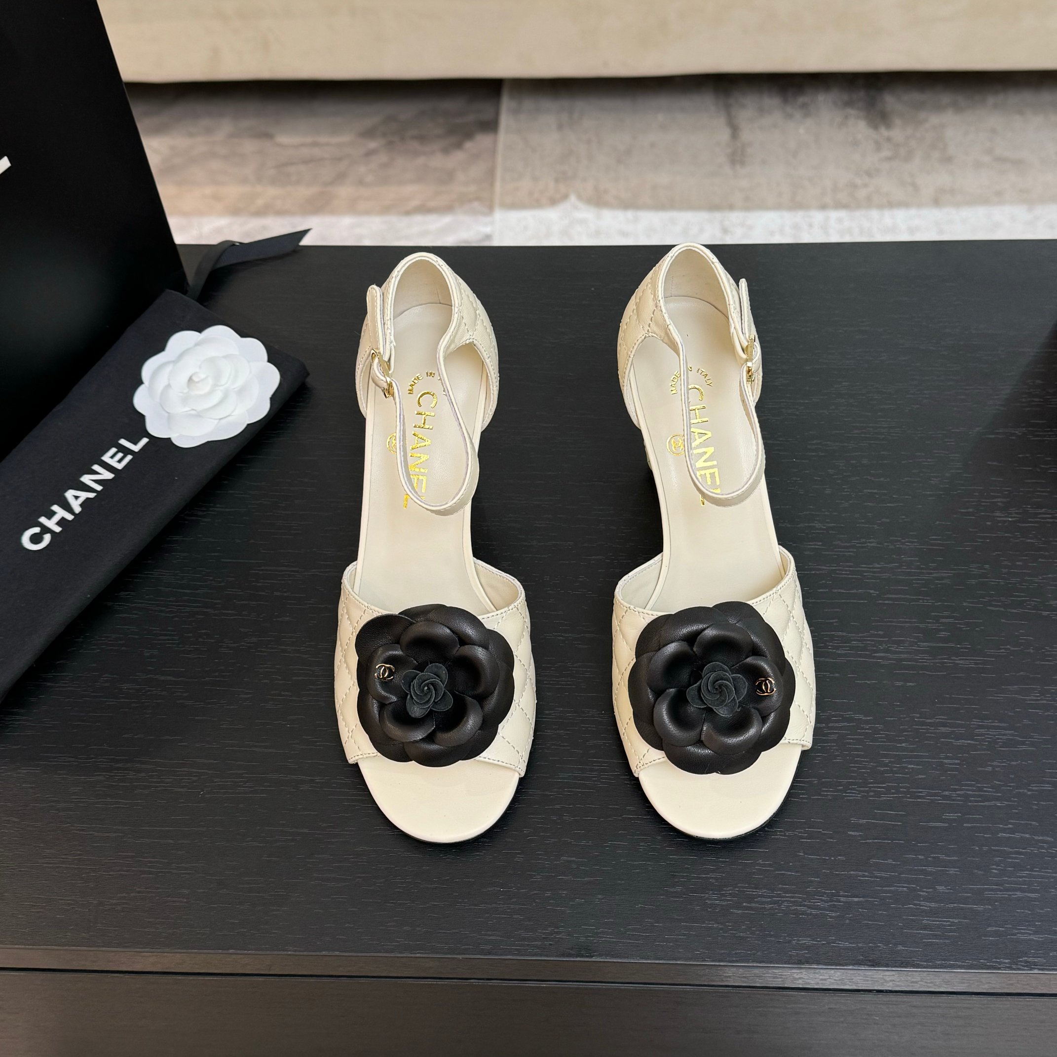 Chanel Camellia High Heel Sandals,Lambskin Leather, Elegant and Comfortable 3 a1746698070714 5034
