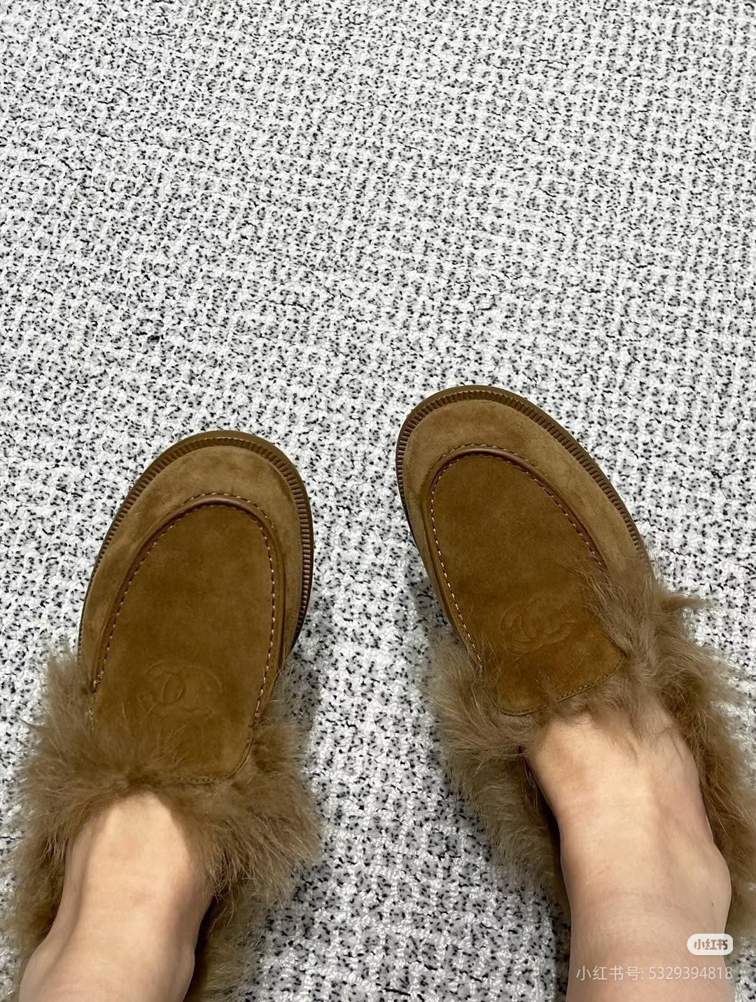 NO:630809,Upper foot picture, loafers, fur shoes, loafers19860909上脚图,乐福鞋毛毛鞋,loafers,Women's Shoes