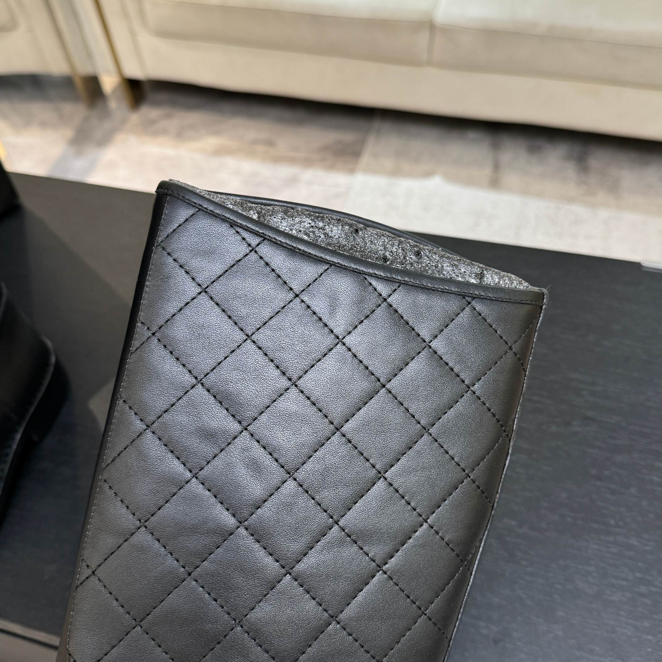 Chanel Black Leather Long Riding Boots
