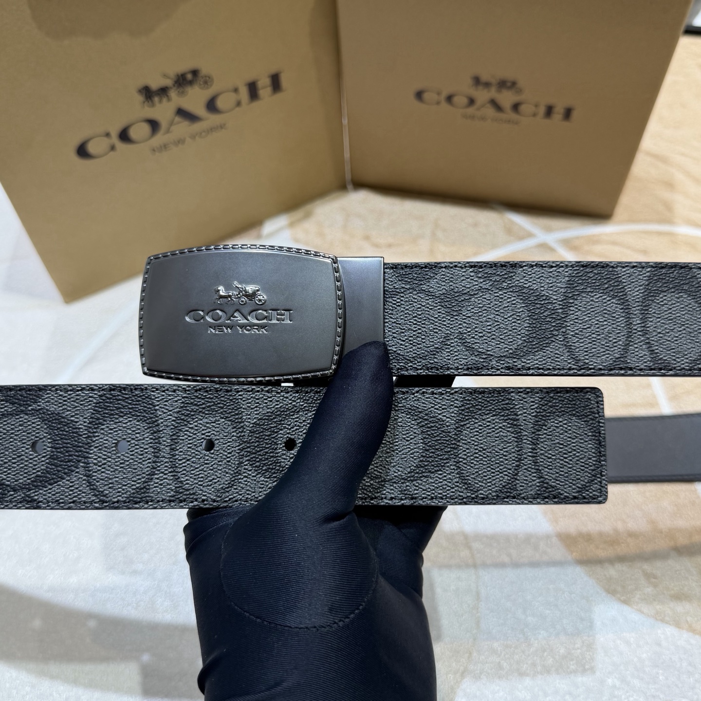 COACH 寇驰原单系列 3.7cm带身专柜对版开模制作 徳国进口机车车线 精湛工艺海外代购最热系列 正装休闲均可搭配 