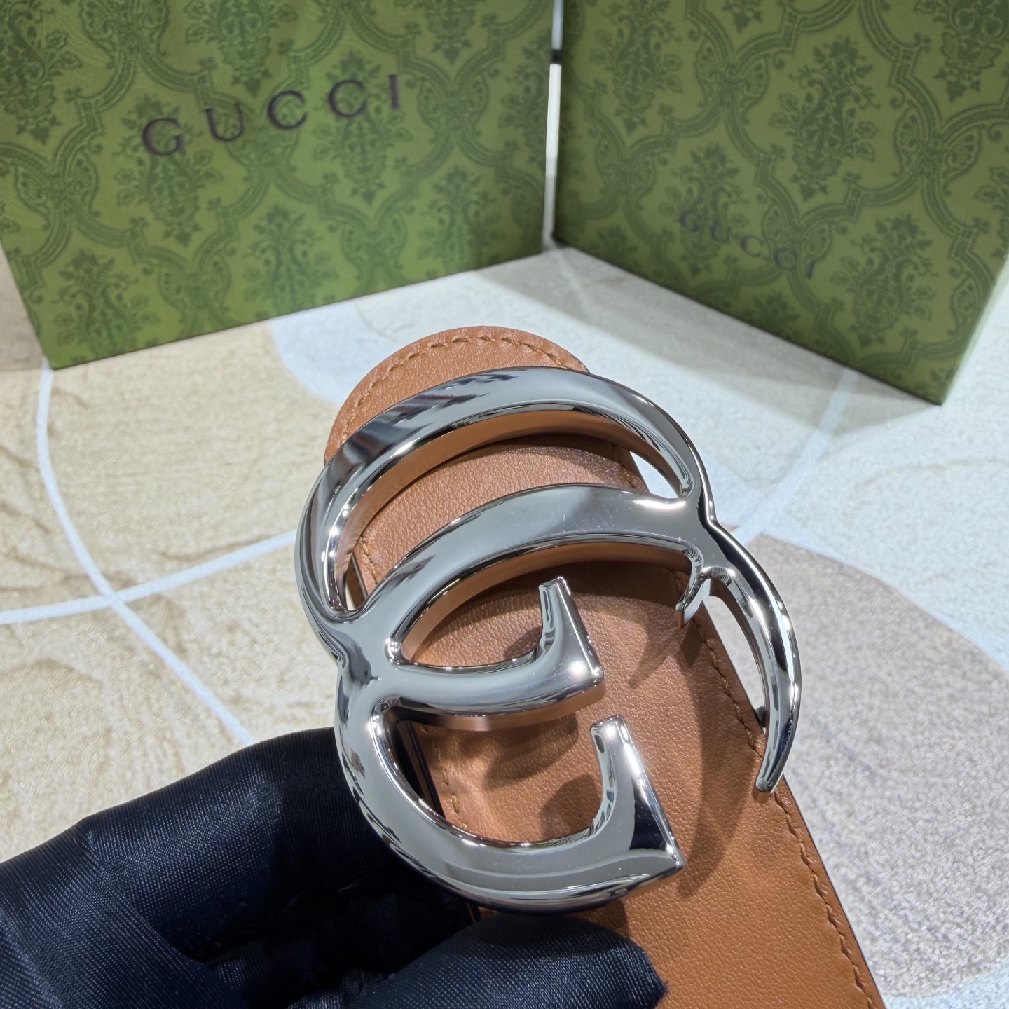 Gucci 古奇官网经典 正品规格 3.7mm原版品质✨双面头层小牛皮搭配双G经典扣