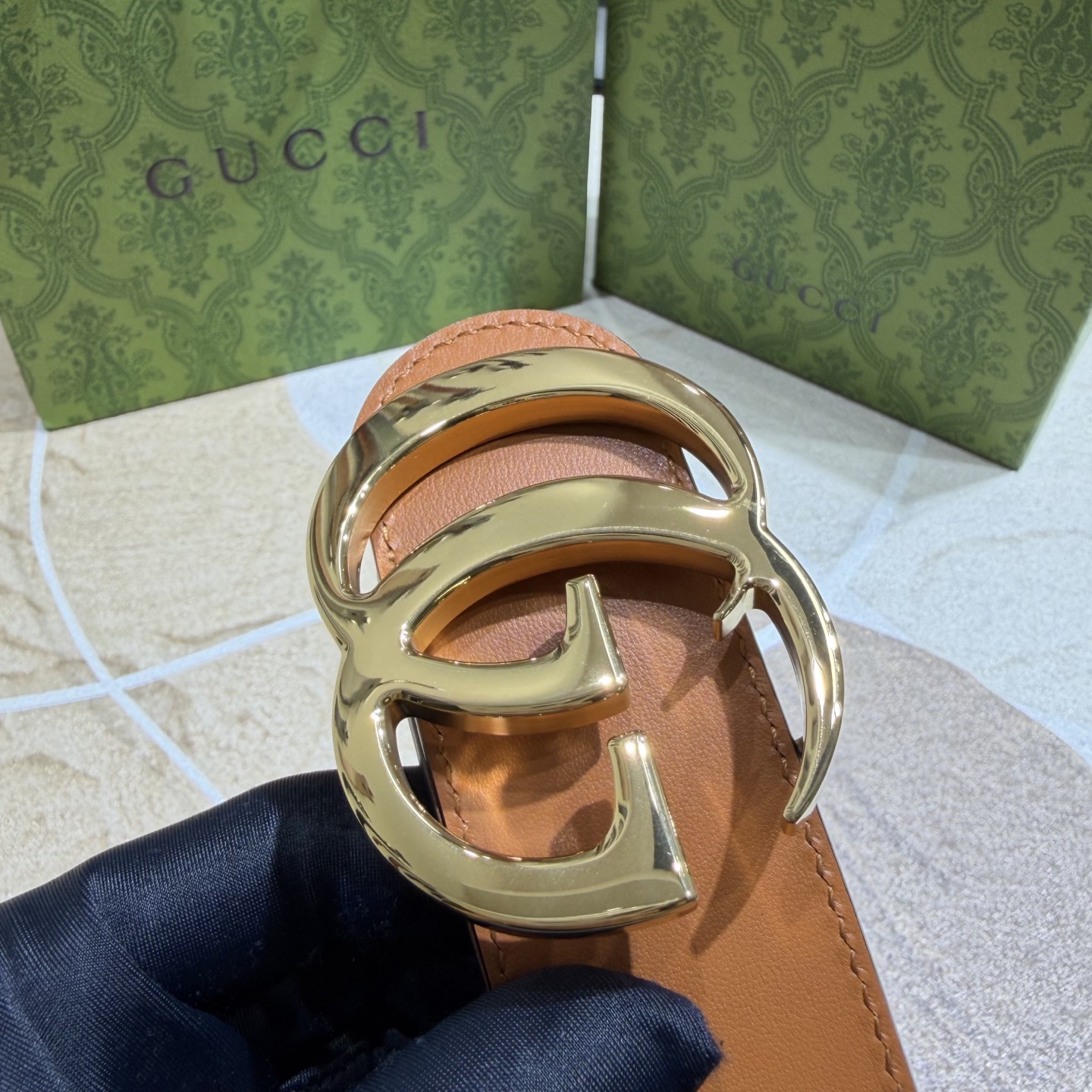 Gucci 古奇官网经典 正品规格 3.7mm原版品质✨双面头层小牛皮搭配双G经典扣