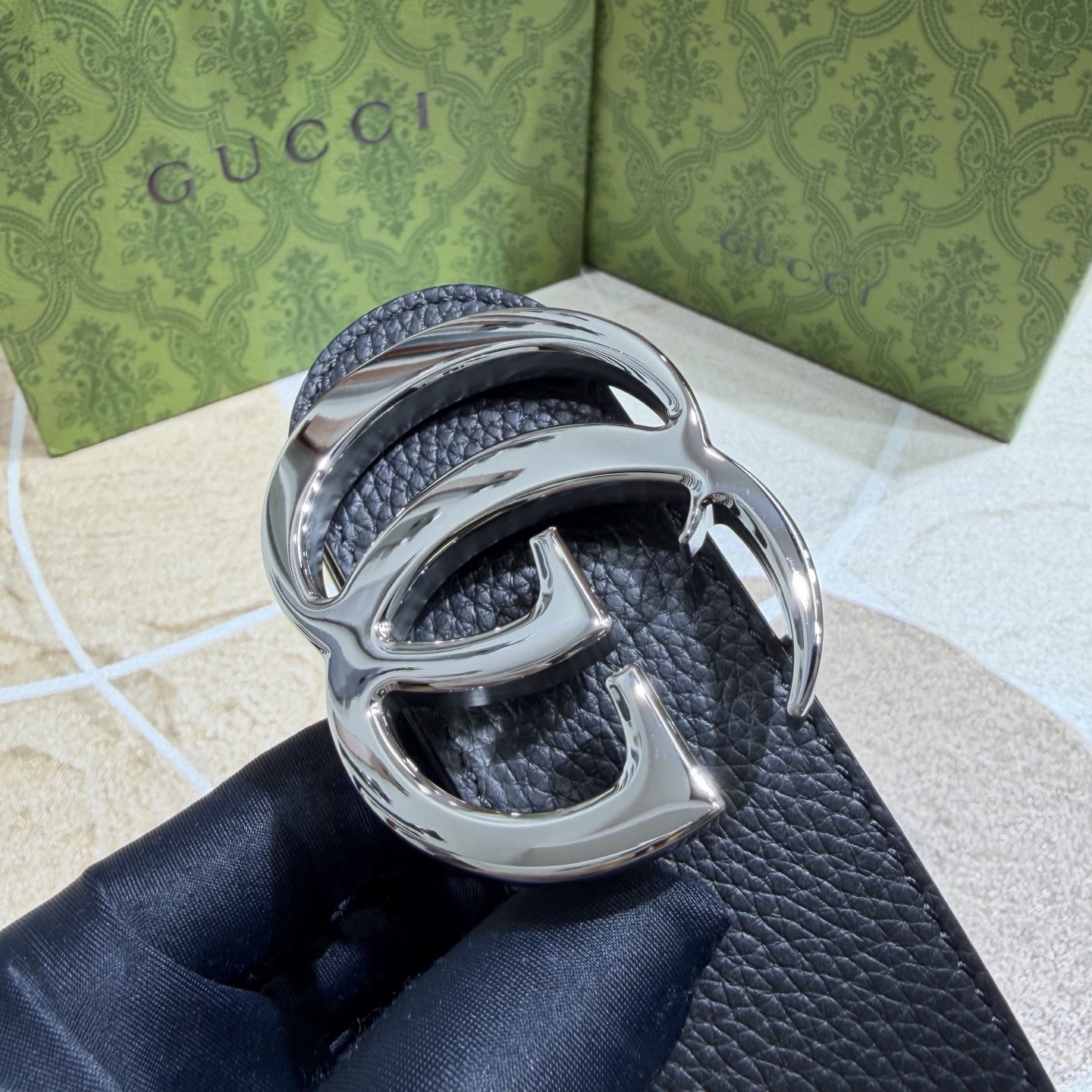 Gucci 古奇官网经典 正品规格 3.7mm原版品质✨双面头层小牛皮搭配双G经典扣