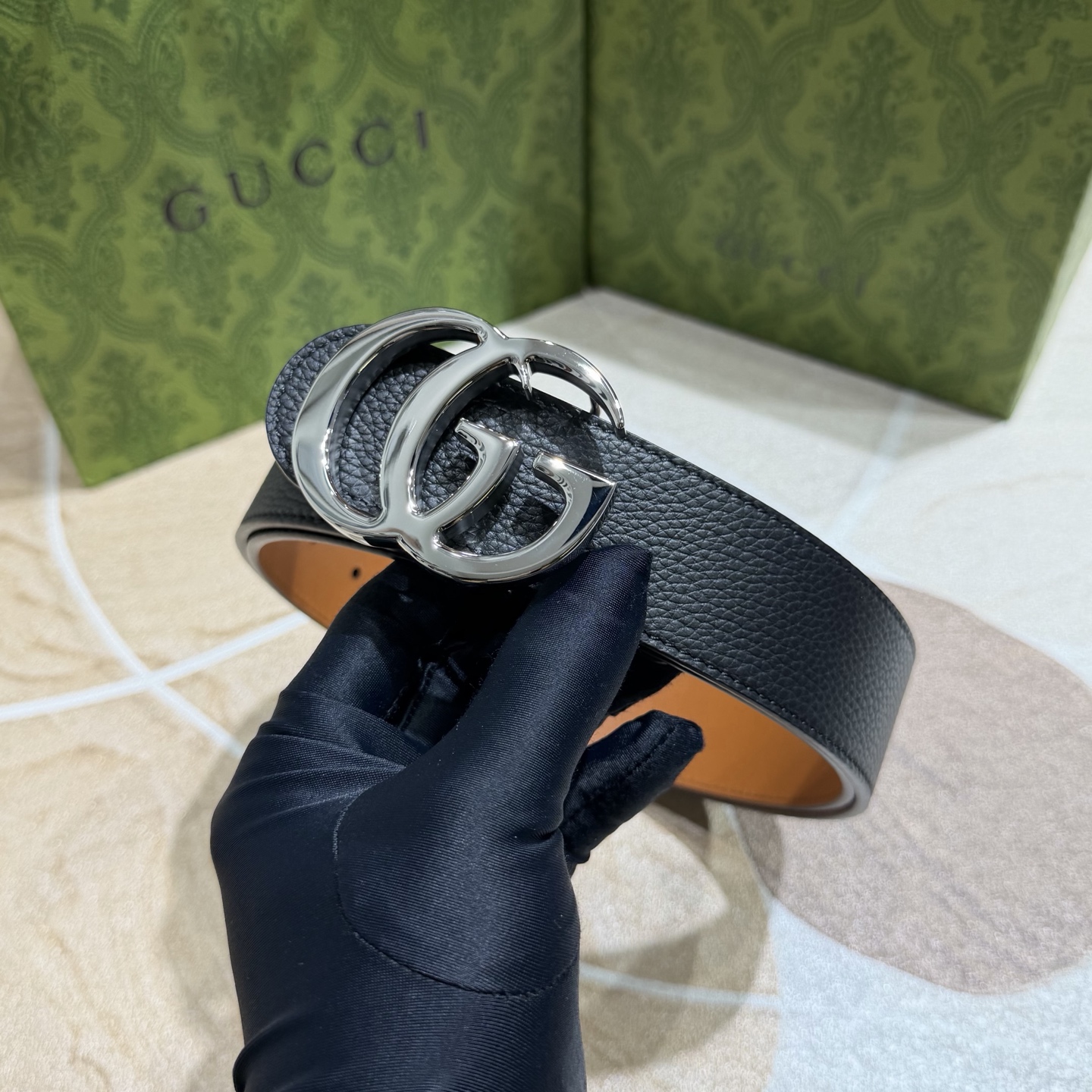 Gucci 古奇官网经典 正品规格 3.7mm原版品质✨双面头层小牛皮搭配双G经典扣