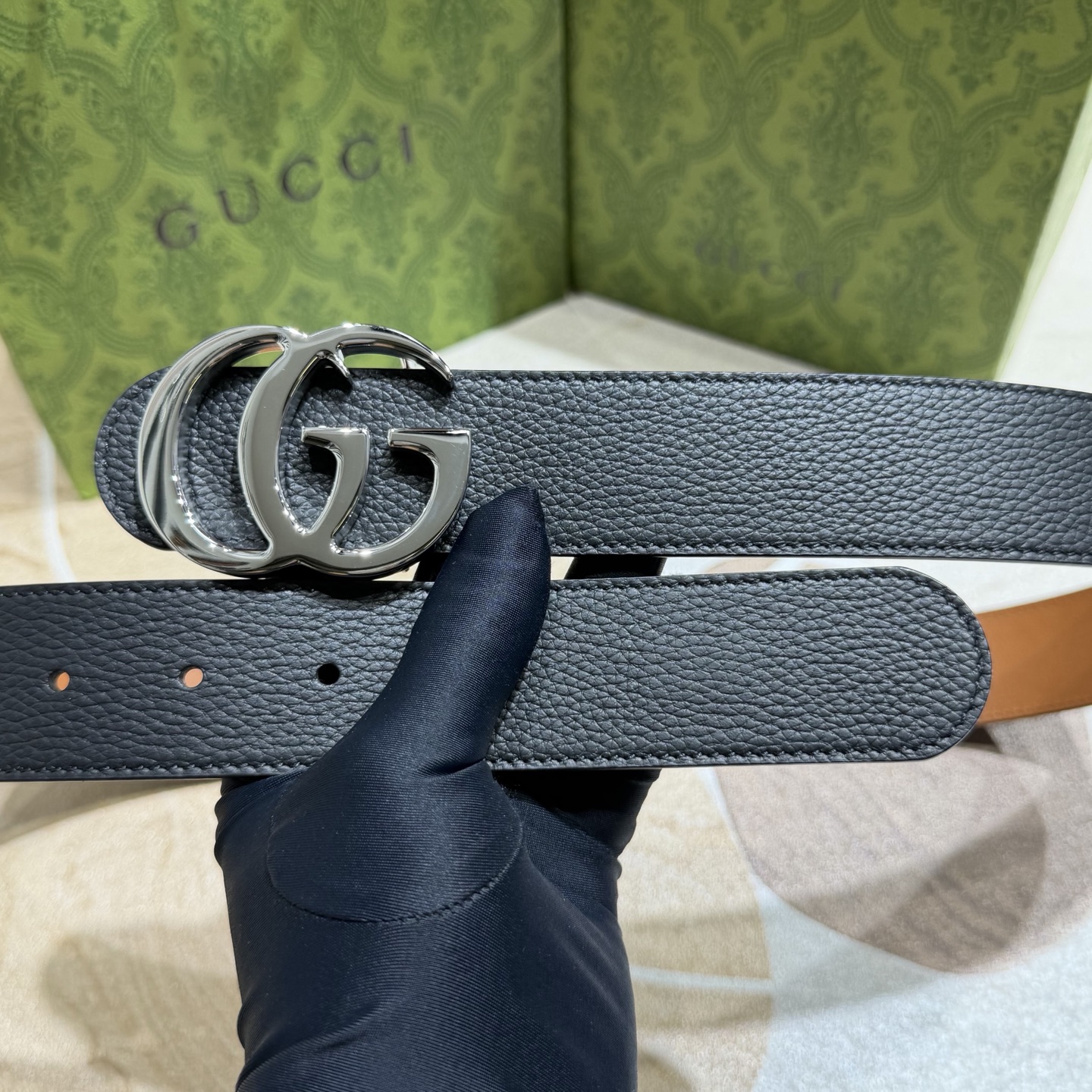 Gucci 古奇官网经典 正品规格 3.7mm原版品质✨双面头层小牛皮搭配双G经典扣