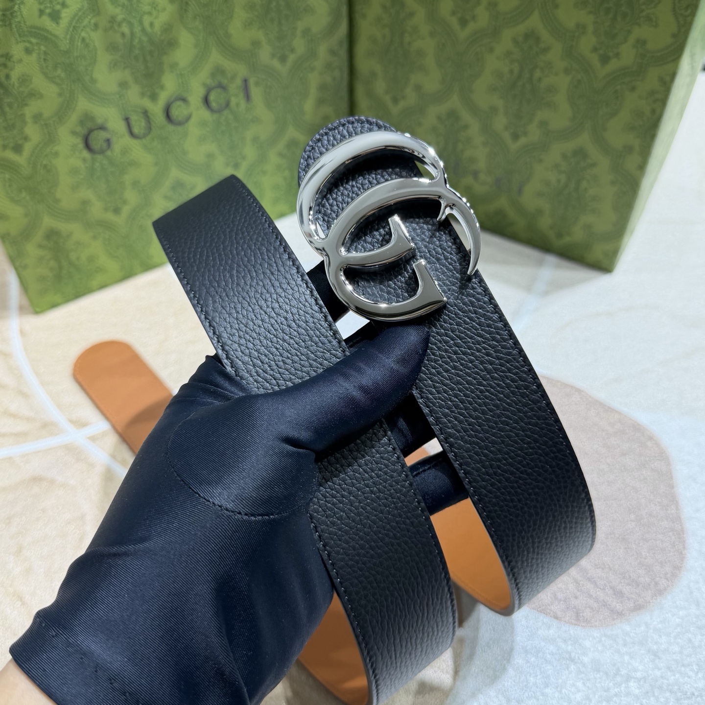 Gucci 古奇官网经典 正品规格 3.7mm原版品质✨双面头层小牛皮搭配双G经典扣