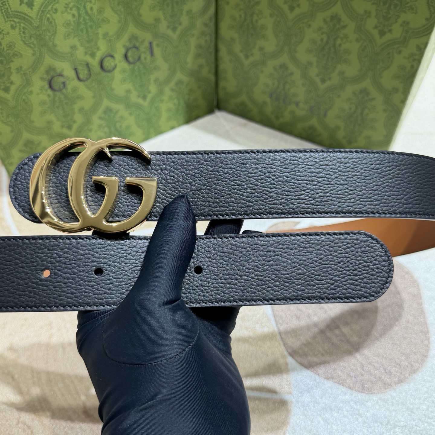 Gucci 古奇官网经典 正品规格 3.7mm原版品质✨双面头层小牛皮搭配双G经典扣