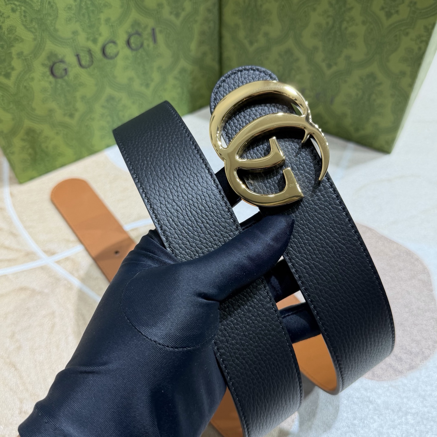 Gucci 古奇官网经典 正品规格 3.7mm原版品质✨双面头层小牛皮搭配双G经典扣