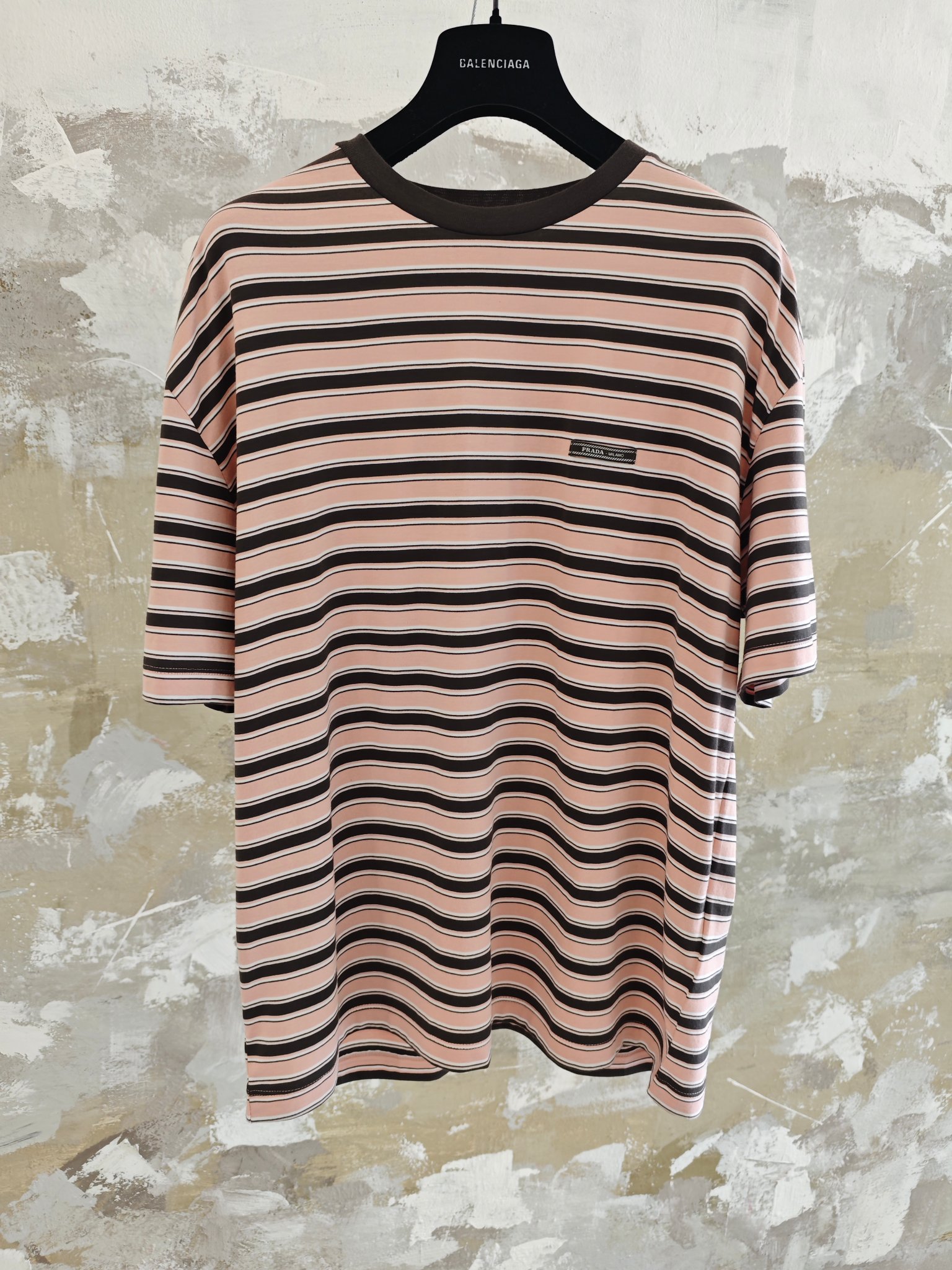 프라다 스트라이프 반팔 티셔츠 696 Prada T Shirt