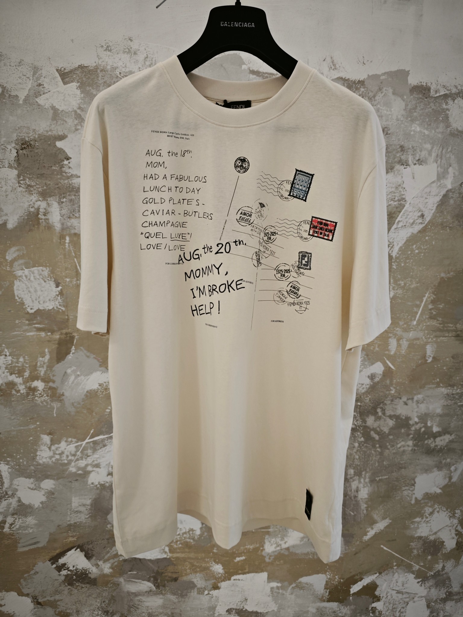 펜디 2025SS 프린트 코튼 반팔 티셔츠 700 Fendi T Shirt