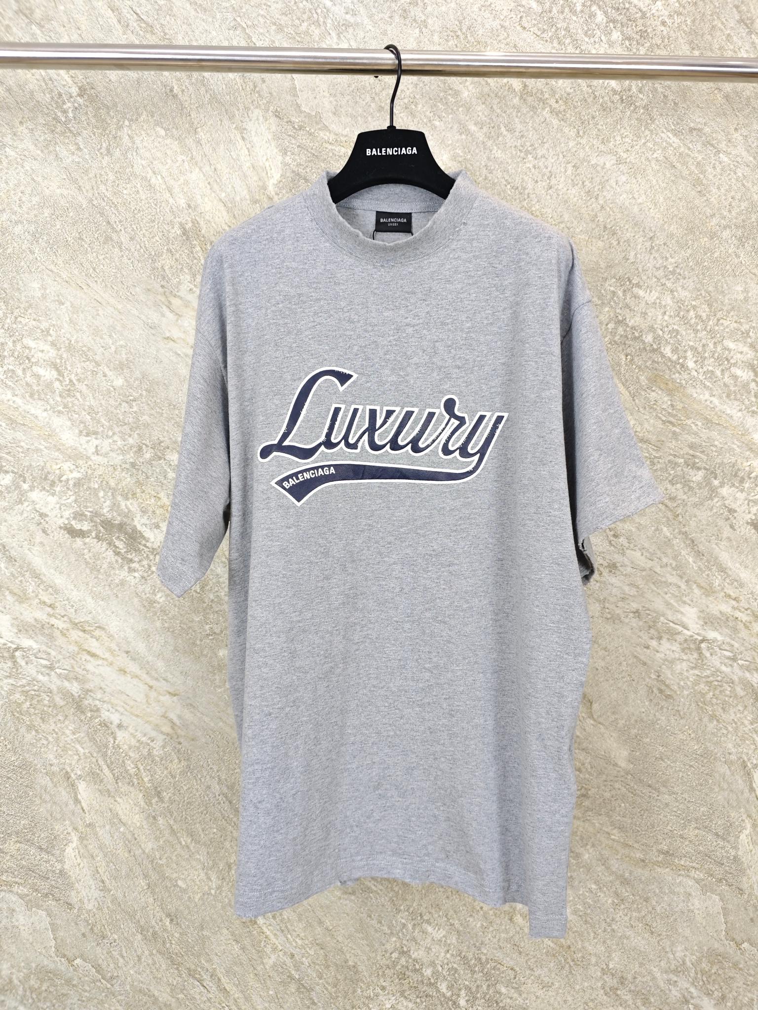 발렌시아가 로고 자수 반팔 티셔츠 714 Balenciaga T Shirt