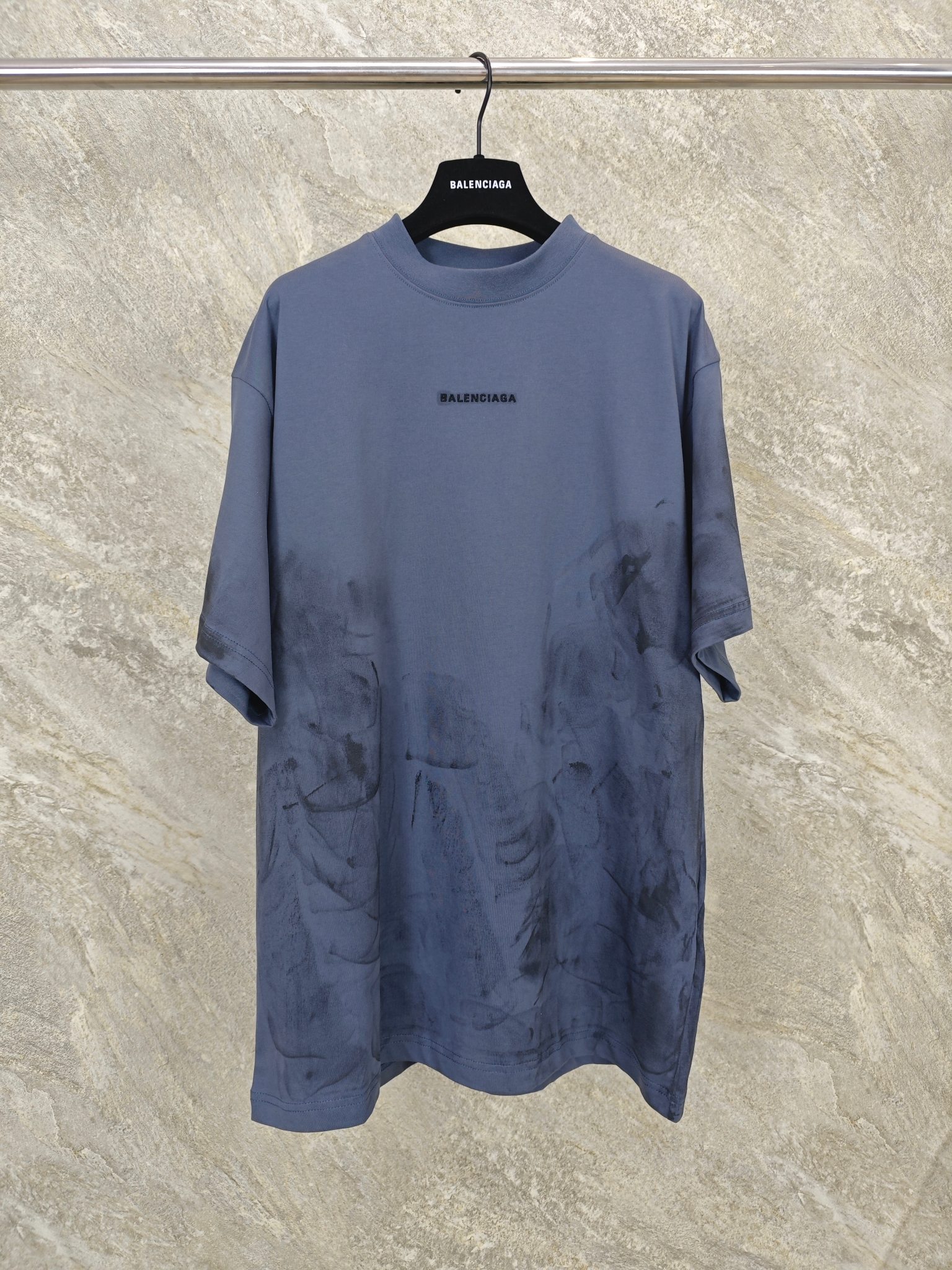 발렌시아가 2025SS 로고 자수 코튼 반팔 티셔츠 715 Balenciaga T Shirt