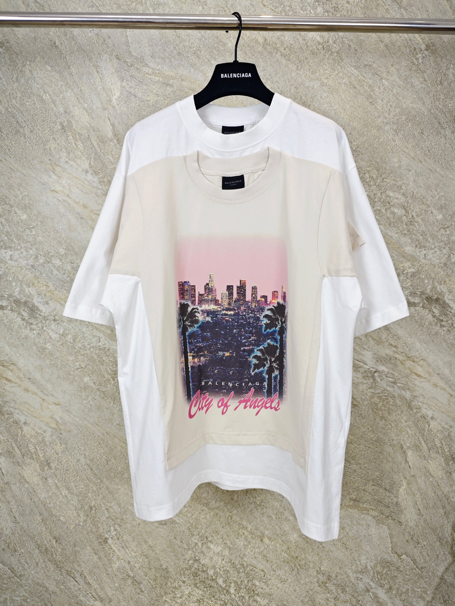 발렌시아가 2025SS 프린트 코튼 오버핏 반팔 티셔츠 남녀공용 716 Balenciaga T Shirt