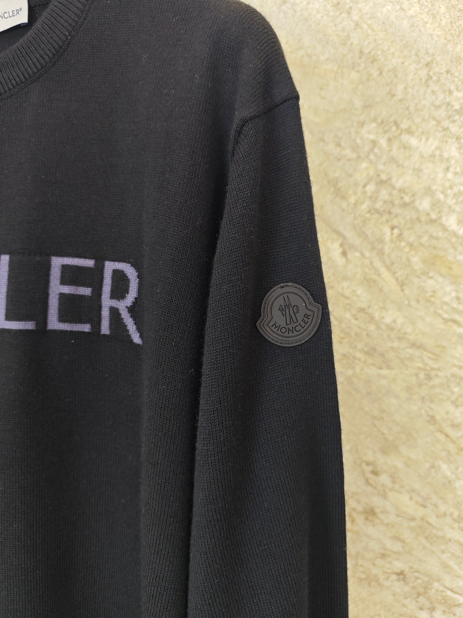 몽클레르 울 혼방 자카드 크루넥 니트 상세 이미지 4