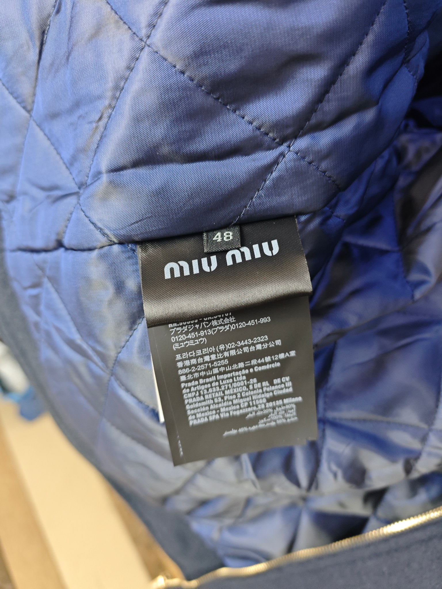 미우미우 자수 패치워크 울 코튼 패딩 자켓 상세 이미지 9