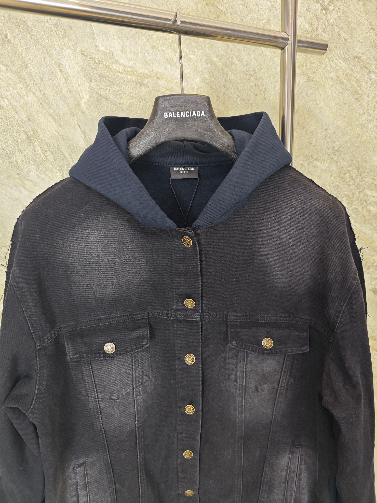 발렌시아가 데님 패치워크 후드 자켓 25FW 상세 이미지 3