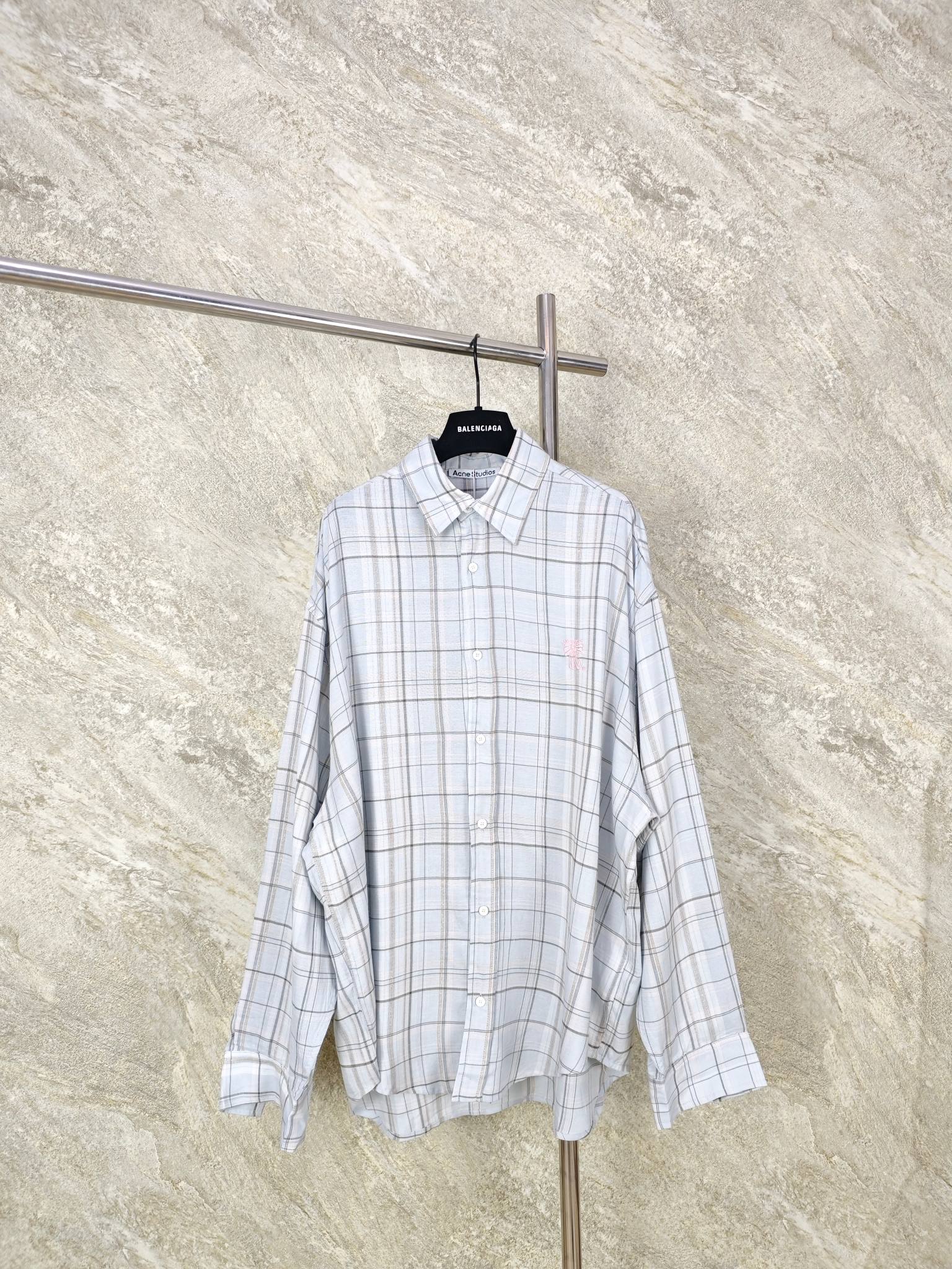 NO:824334,Top quality Acne Studios embroidered linen plaid shirt, original purchase and development for 4700, customized Acne high-count gold linen blended fabric, imported embroidery, full-body infrared laser positioning cutting machine, customized 11 shell buttons, customized 11 trademarks, chrome hearts-clothing,acne studios,dior,chrome hearts,shirts,19860909顶级品质 Acne Studios刺绣亚麻格纹衬衫 原版4700购入开发,定制Acne高支金丝亚麻混纺面料,采用进口刺绣,全身红外线激光定位裁床,定制11贝壳扣,定制11商标,克罗心-服装,acne studios,dior,chrome hearts,shirts,,Women's clothing
