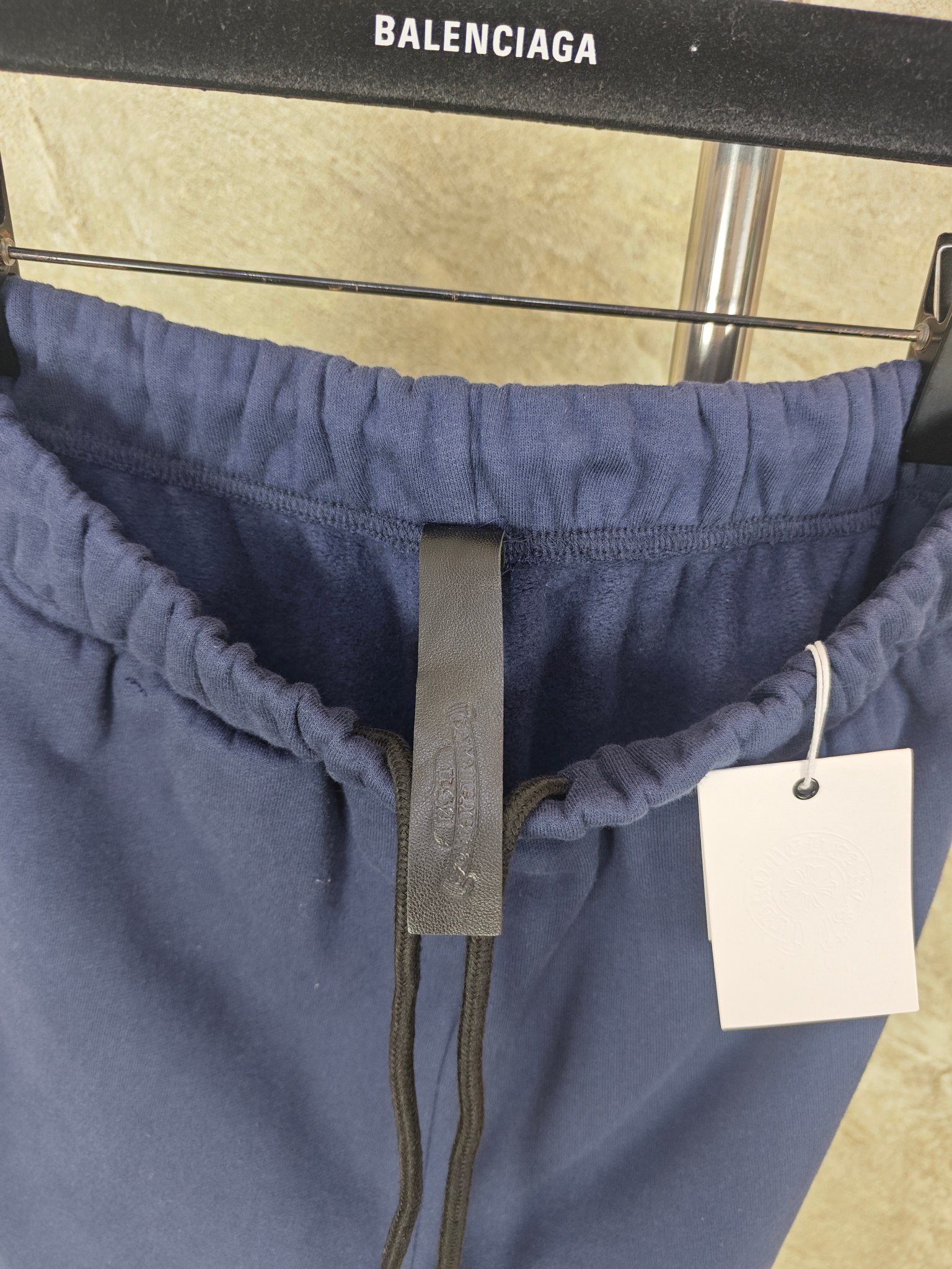 크롬하츠 꽃무늬 네이비 블루 램스킨 은장 반바지 139214 썸네일 이미지