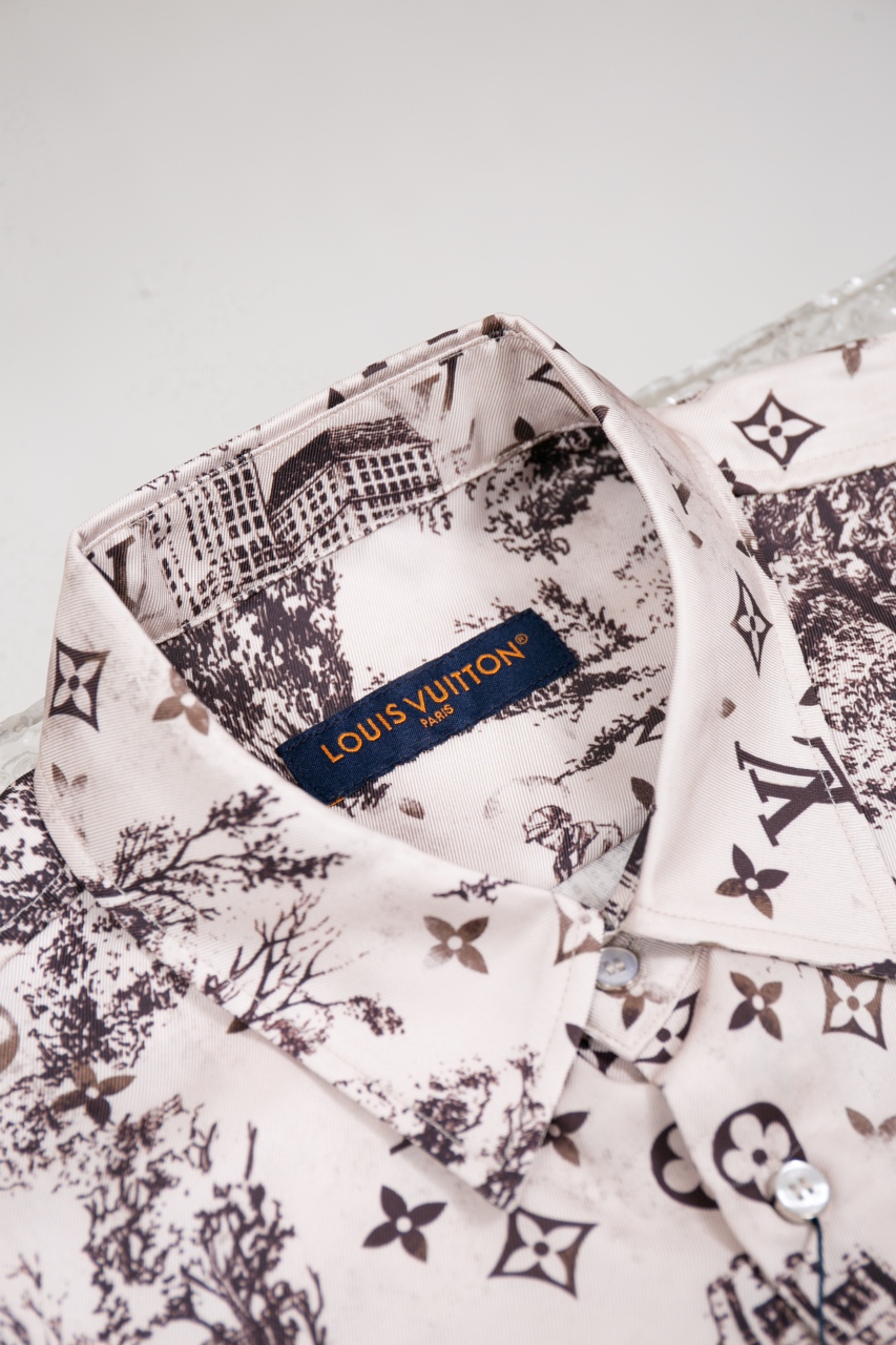 Louis Vuitton Monogram City Walk Printed Silk Long Sleeve Casual Shirt 4 windows1741090485859 1858793490 1149478786
