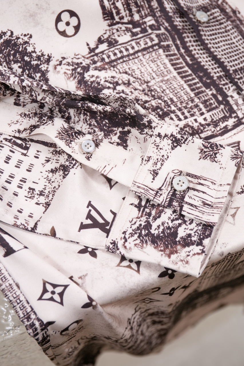 Louis Vuitton Monogram City Walk Printed Silk Long Sleeve Casual Shirt 9 windows1741090488807 1261691676849270747