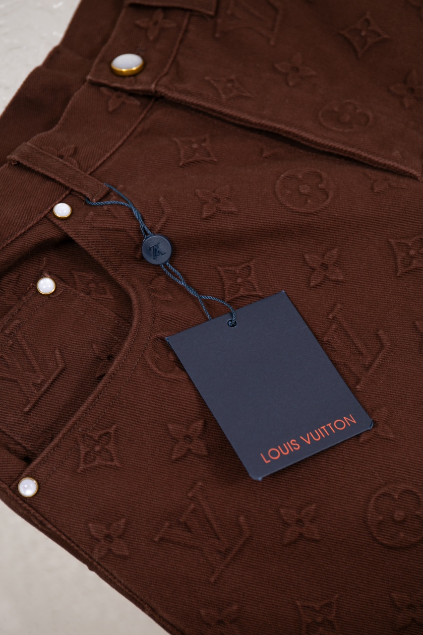 Louis Vuitton Monogram Embossed Straight Leg Jeans - Brown, Size 29-32 4 windows1742860687631 1557024879 2113912479