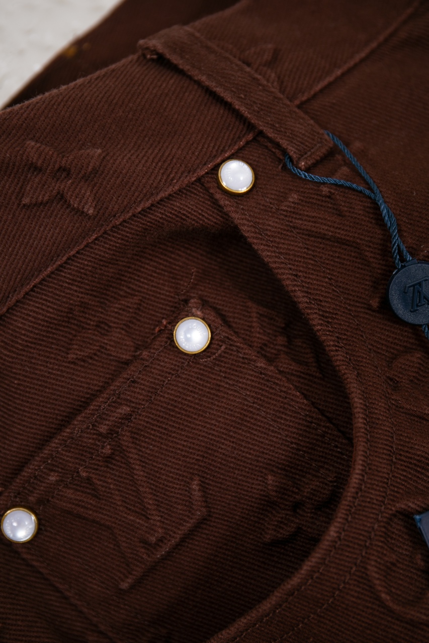 Louis Vuitton Monogram Embossed Straight Leg Jeans - Brown, Size 29-32 5 windows1742860687632 1557024879745678588