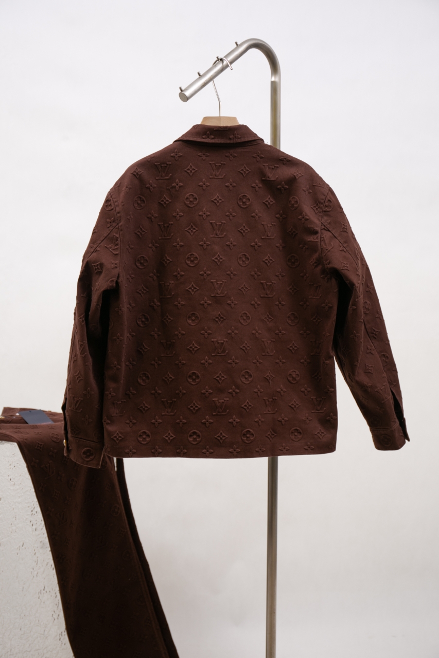 Louis Vuitton Monogram Embossed Cotton Blend Jacket - Brown - Size 46-52 3 windows1742860706343 96690801035406948