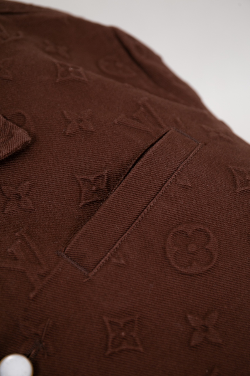 Louis Vuitton Monogram Embossed Cotton Blend Jacket - Brown - Size 46-52 8 windows1742860707401 2112708311944582595
