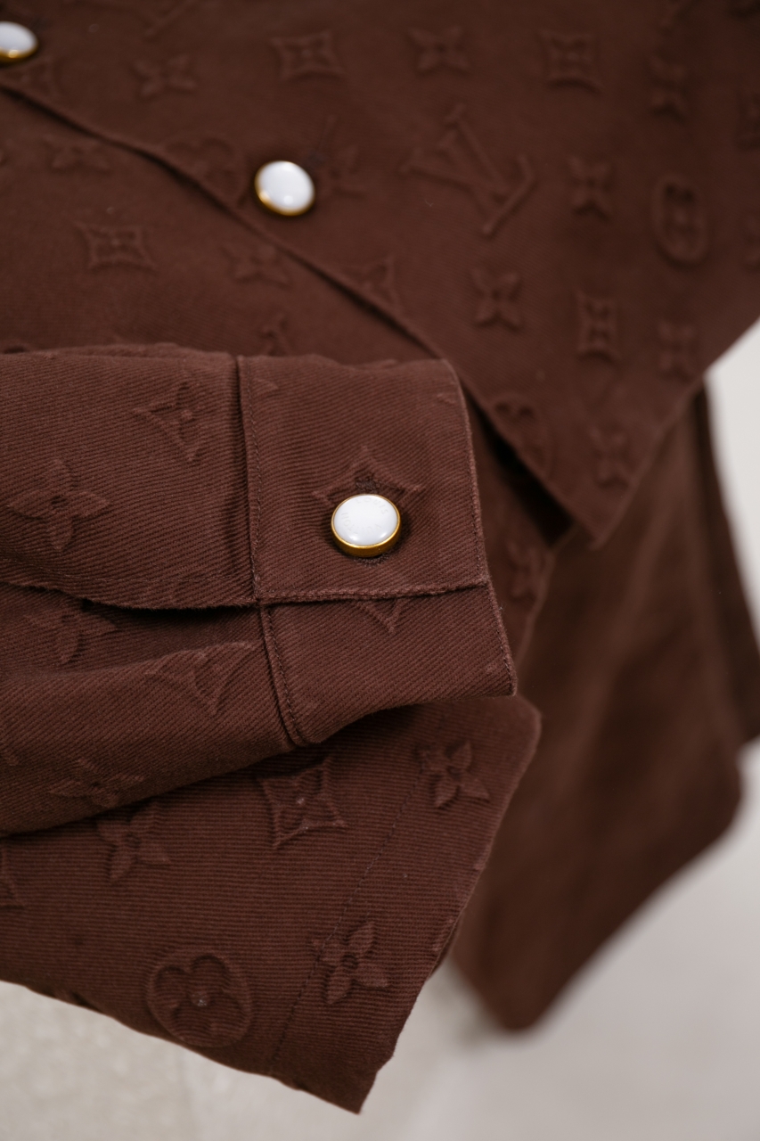 Louis Vuitton Monogram Embossed Cotton Blend Jacket - Brown - Size 46-52 10 windows1742860707404 1761336420 1379163965