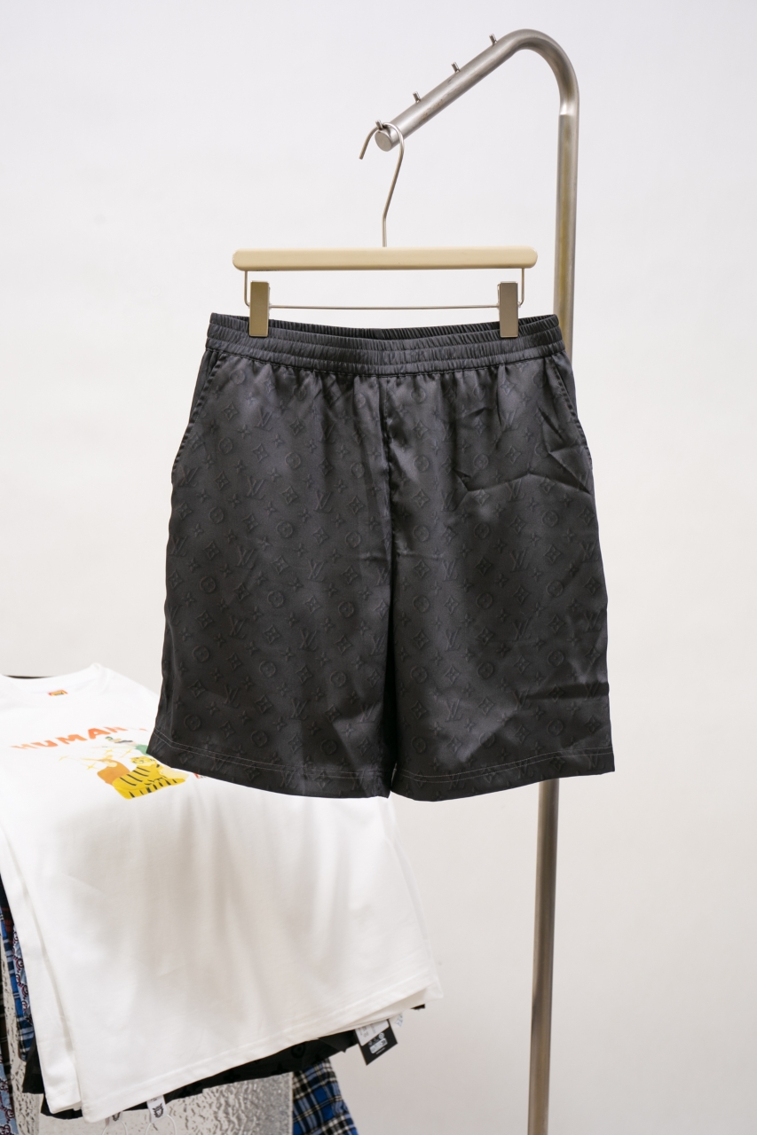 Louis Vuitton 2025SS Jacquard Silk Shorts with Classic Logo Pattern
