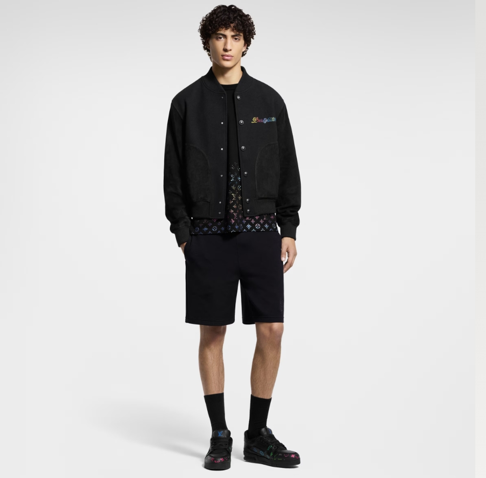 Louis Vuitton Rhinestone Logo Black Cotton Blend Sweat Shorts 3 windows1743704435969 764559239 557281032