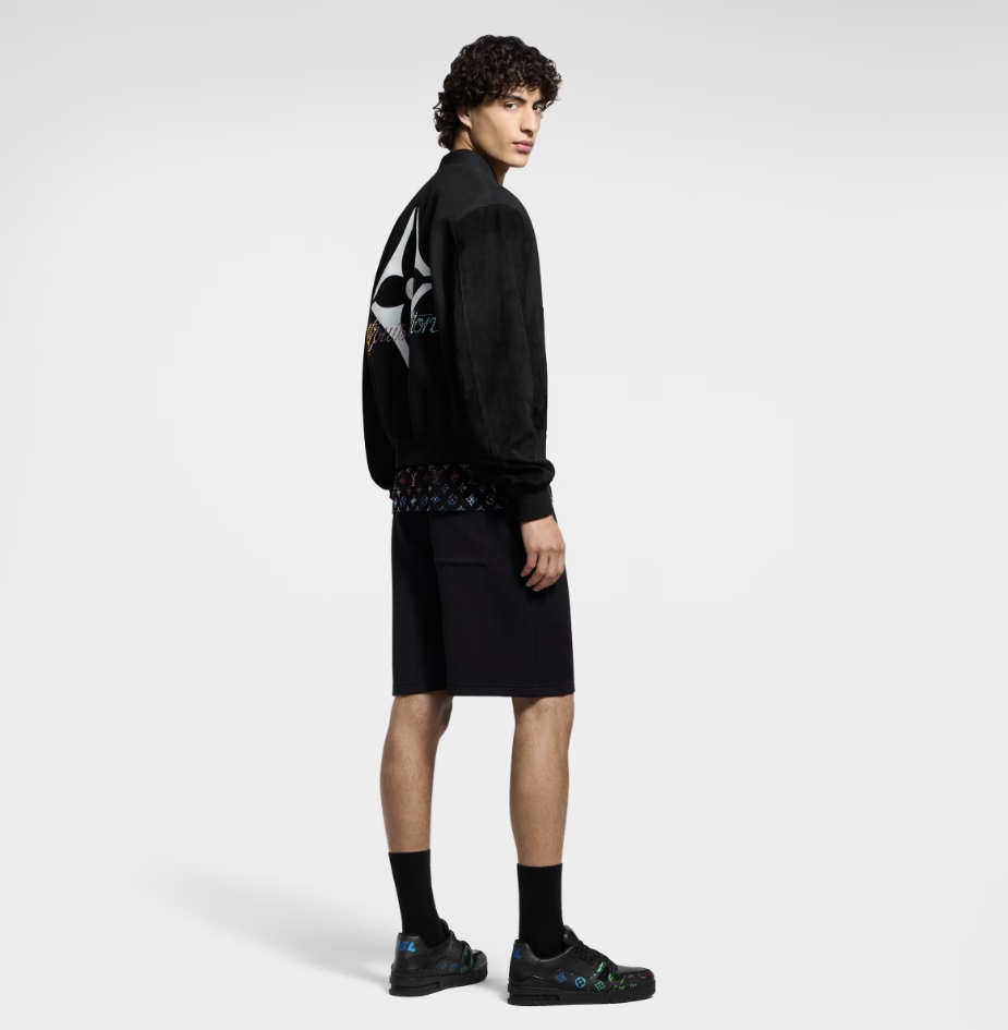 Louis Vuitton Rhinestone Logo Black Cotton Blend Sweat Shorts 4 windows1743704435969 7645592391381429671