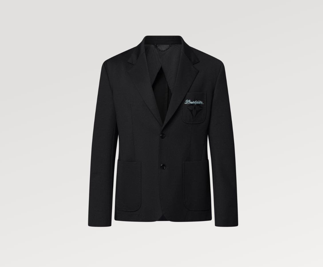 Louis Vuitton Men's Black Wool Blend College Style Blazer Jacket 3 windows1743704572663 9958981971272075644