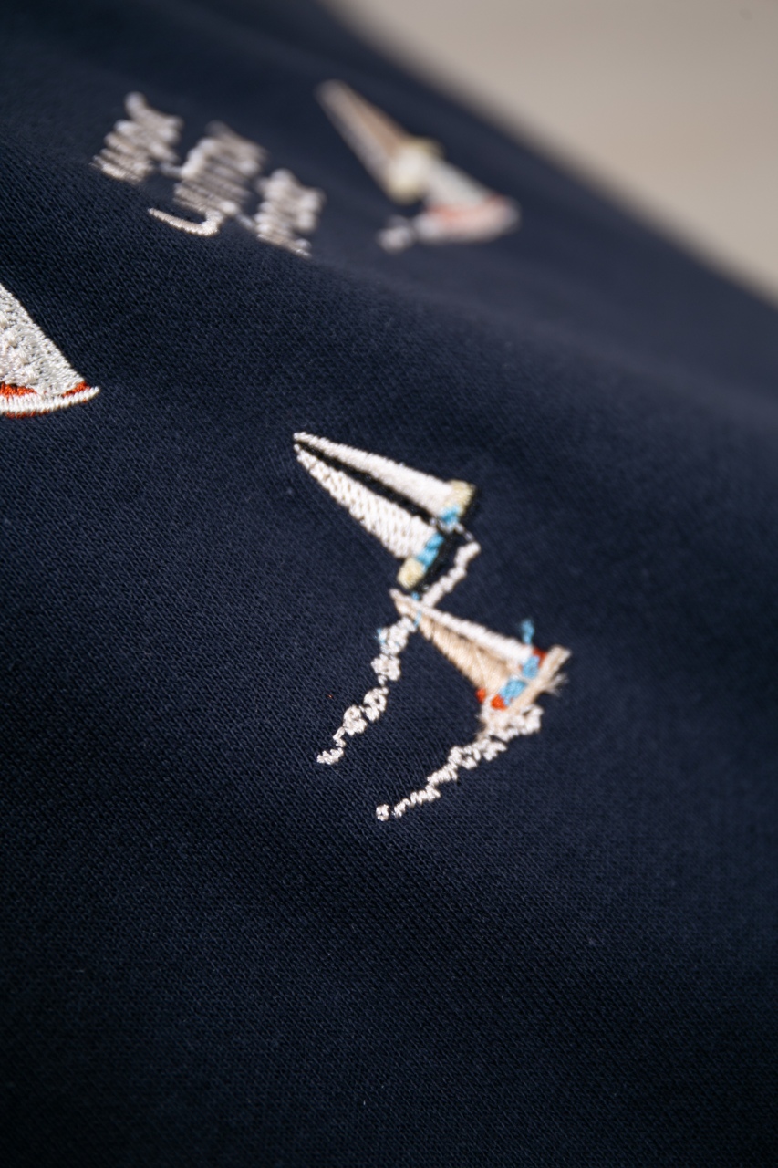 Louis Vuitton Blue Cotton Hoodie with Sailboat Embroidery - Casual Style 2 windows1755713066837 241900390691828198