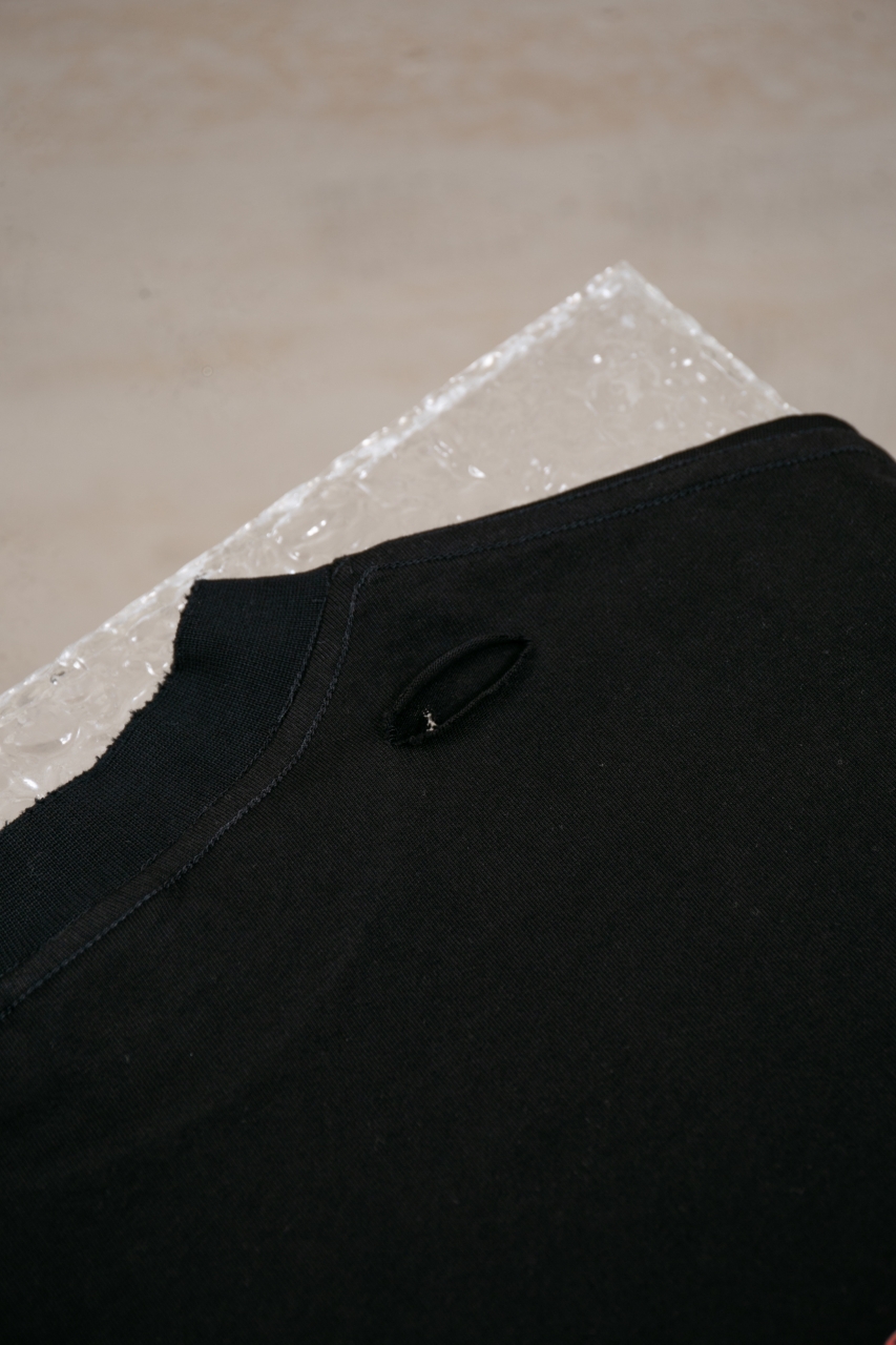 Balenciaga Distressed Black Long Sleeve T-Shirt with Tape Detail 10 windows1756825692529 1387085755 95009923